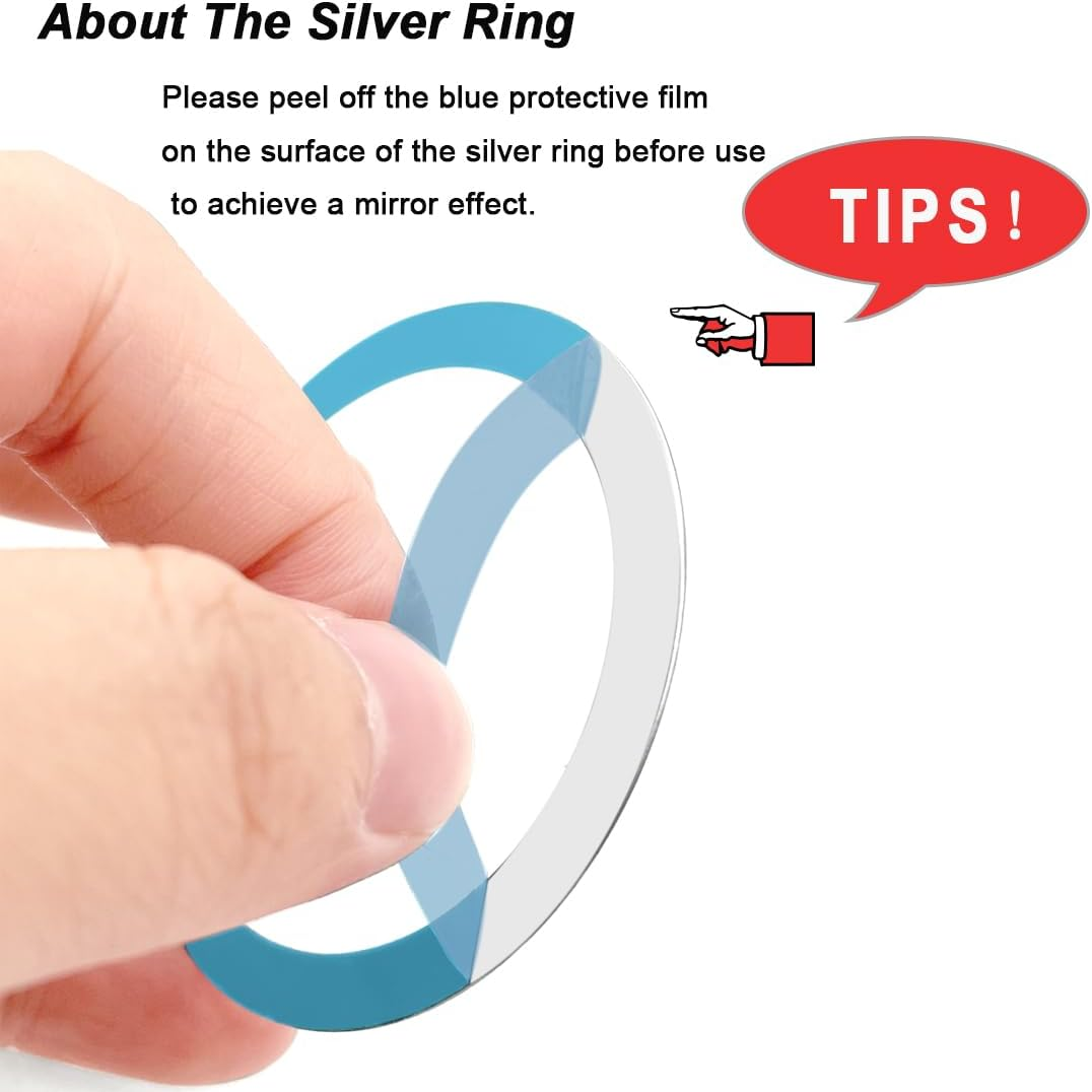 6 Pack Universal Metal Rings Sticker Compatible with Magsafe Magnetic Wireless Charger Iphone 13 12 Pro Mini Max, Ultra-Thin Car Charger Conversion Accessories (NO Magnet), Black,White - 6Color image number 6