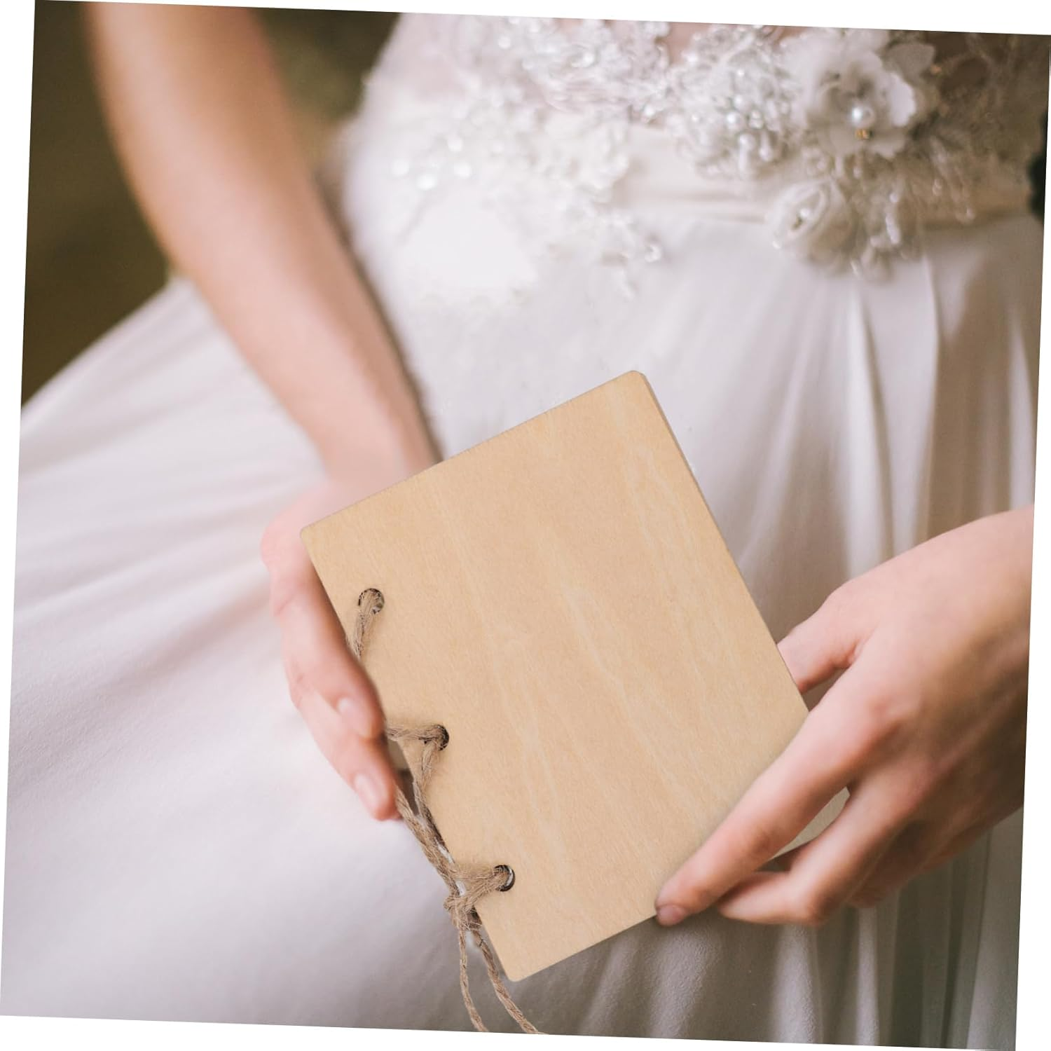 Tofficu 2Pcs Wooden Pledge Books for Wedding Planner Bride Groom Gifts Guest Book Decor image number 2