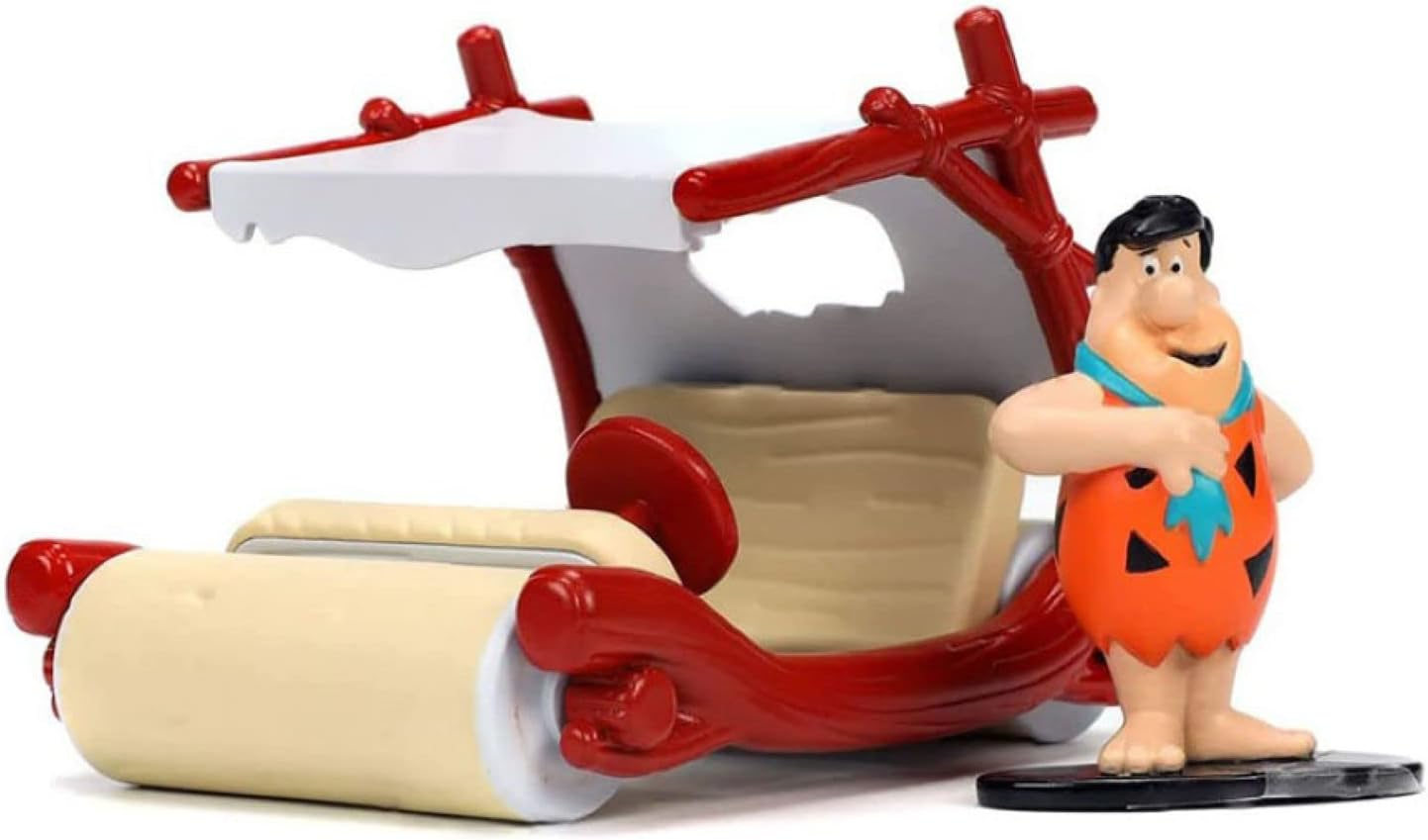 Jada Toys the Flintstones Flint Mobile with Fred Flintstone 1:32 Scale Hollywood Ride Diecast Model Car