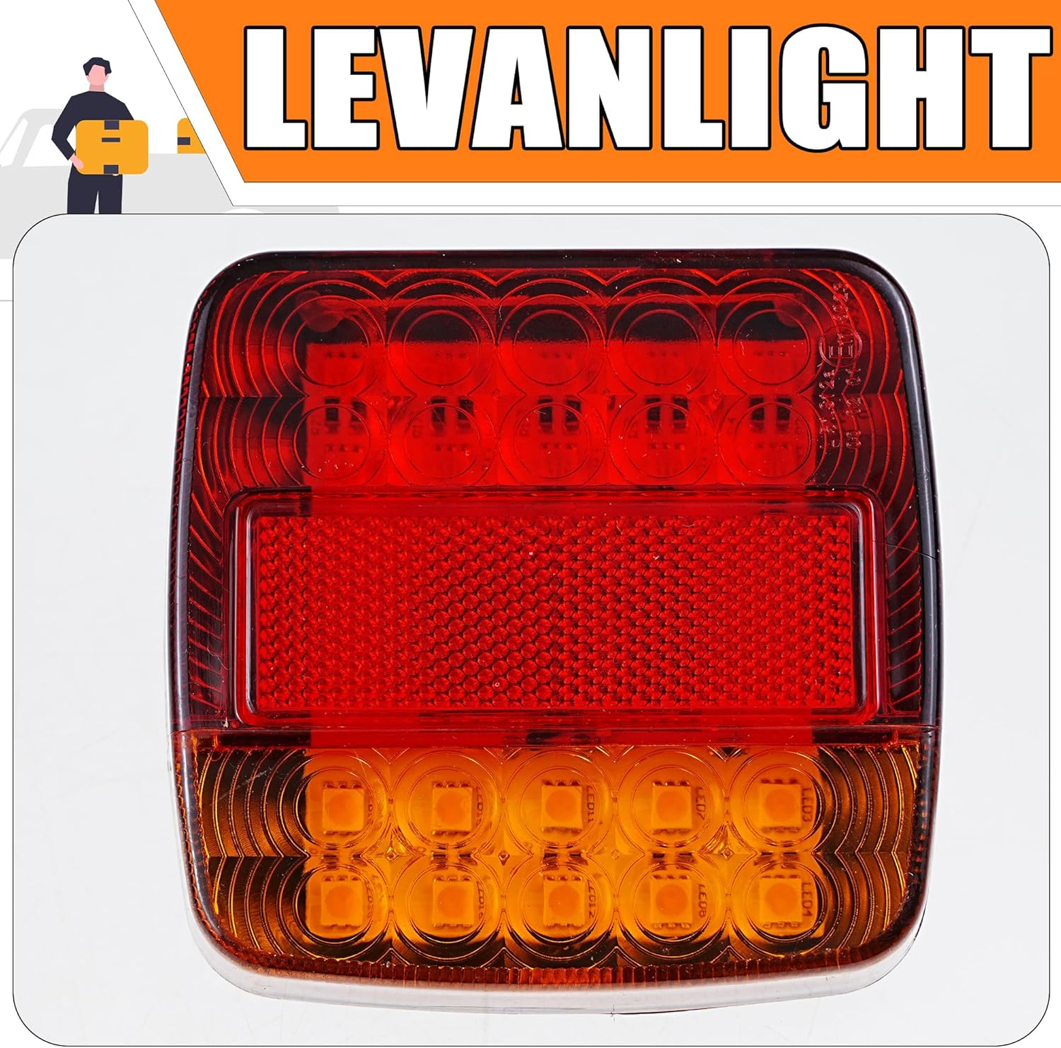 1Pair 12V 26LED Trailer Lights. Stop Turn Tail License, Waterproof IP65 Stop/Tail/Turn Signal Lights for Truck, Boat, 4WD, RV. License Plate Light Included image number 4