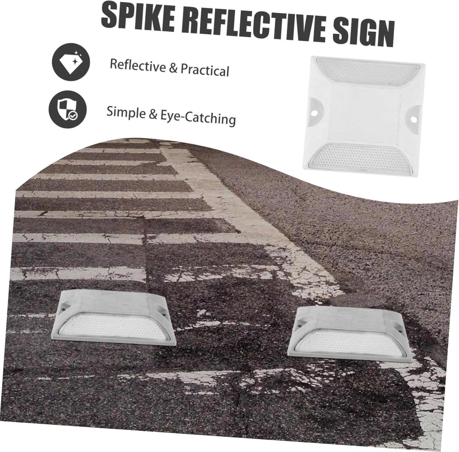 2Pcs Reflective Road Studs Driveway Markers Waterproof Aluminium Reflectors for Night Visibility Emergency Reflectors for Garden and Pavement image number 4