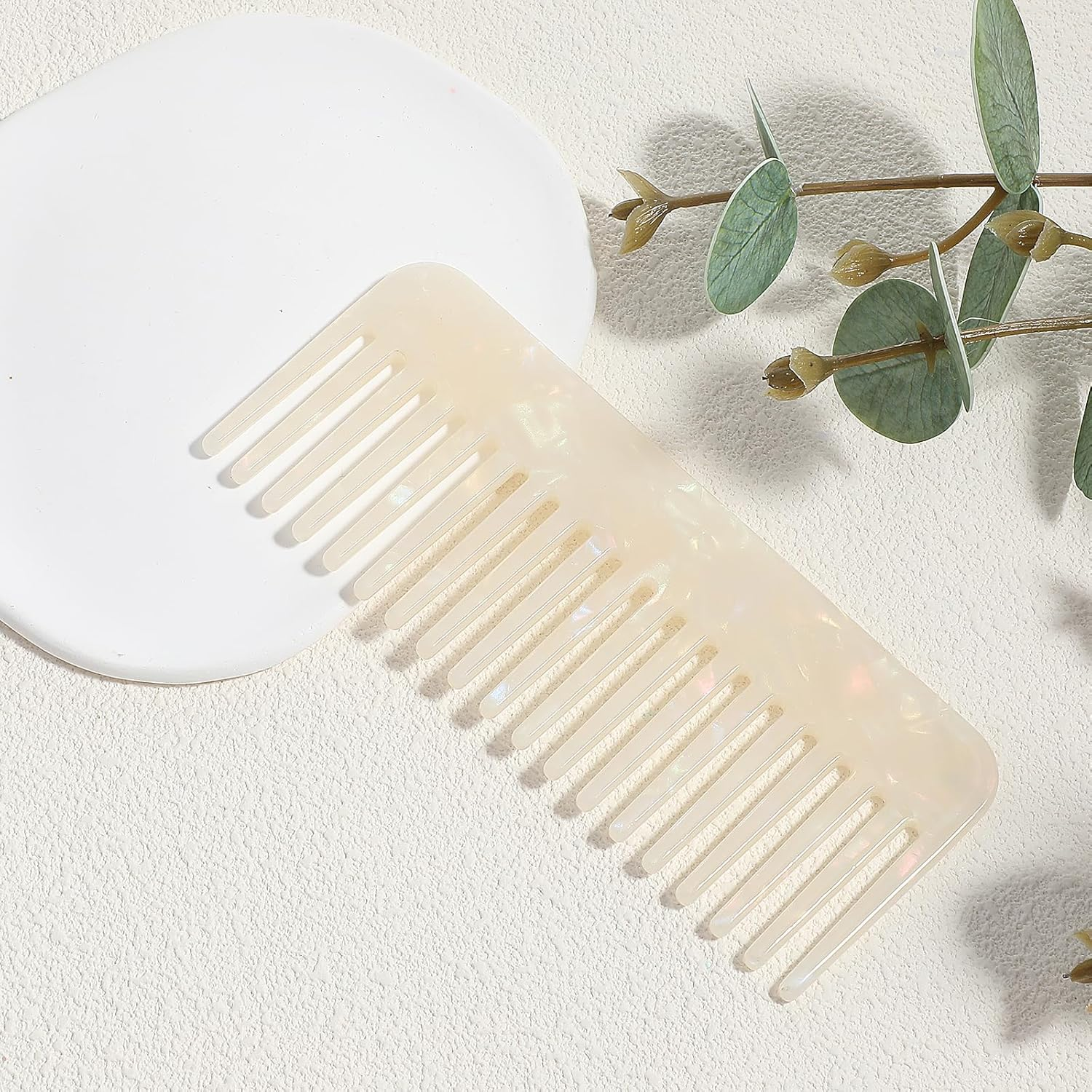 Large Tooth Combs for Women Wide Toothed Comb for Curly Hair Detangling Comb Handmade Wide Tooth Comb Wet Comb for Dry Hair Straight Hair Long Hair Professional Hair Cutting Comb image number 2