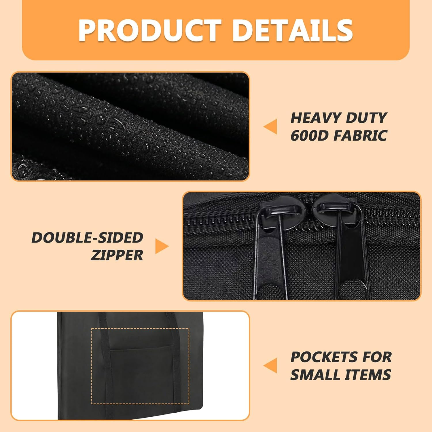 Griddle Cover Compatible with Weber Spirit 300 Series (Only Cover),Waterproof Cover for Weber Genesis 300 Series Griddle,Full-Size Storage Bag for Flat Top Griddle - (26X1.5X19In) image number 6