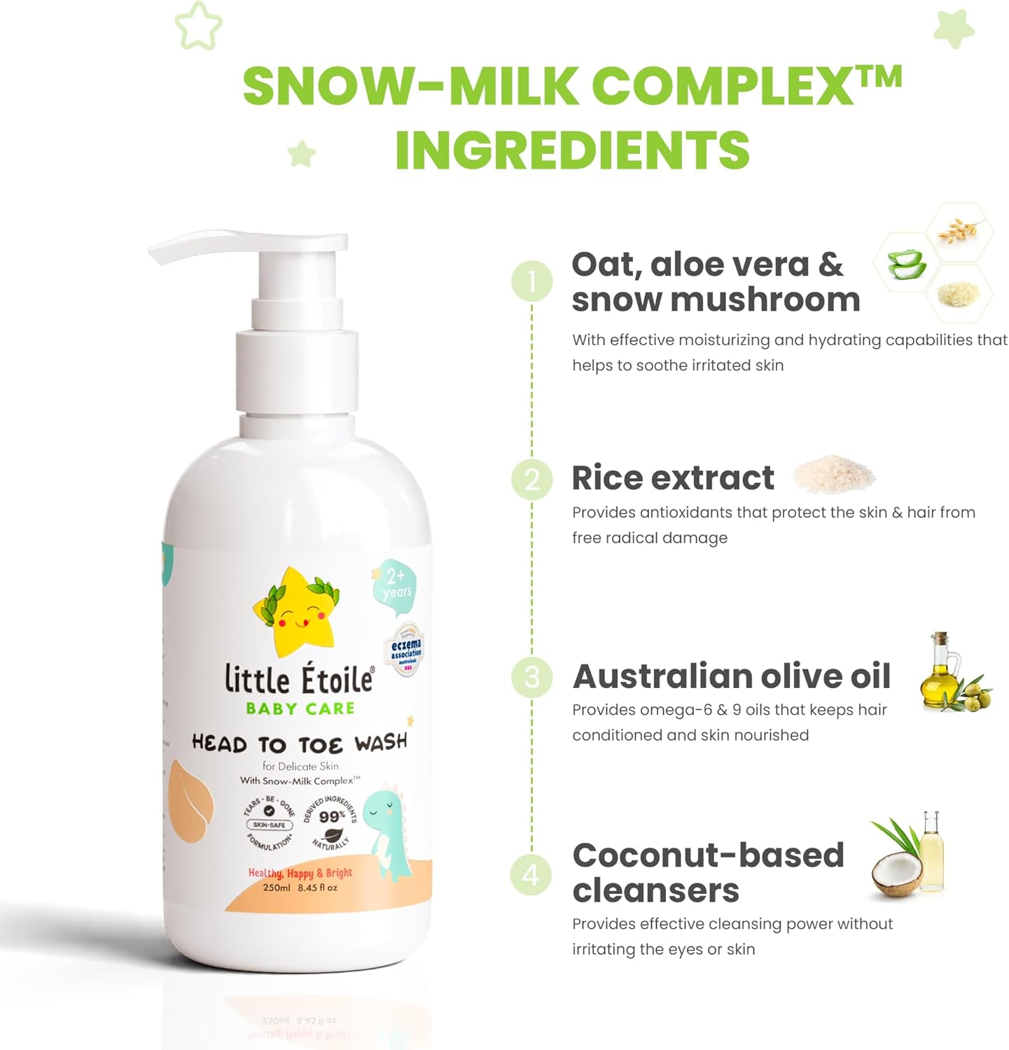 Little Etoile Gentle Head-To-Toe Body Wash for Delicate Skin, Sulphate-Free, 2+ Years - 250Ml image number 3