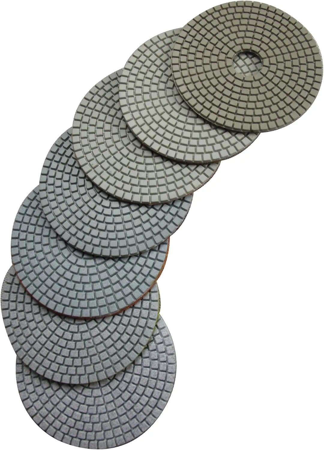 5-Inch Wet Polishing Pads for Granite, Marble, Stone, Travertine, and Terrazzo &ndash; Set of 7, Includes Various Grit Levels &ndash; CRFY image number 1