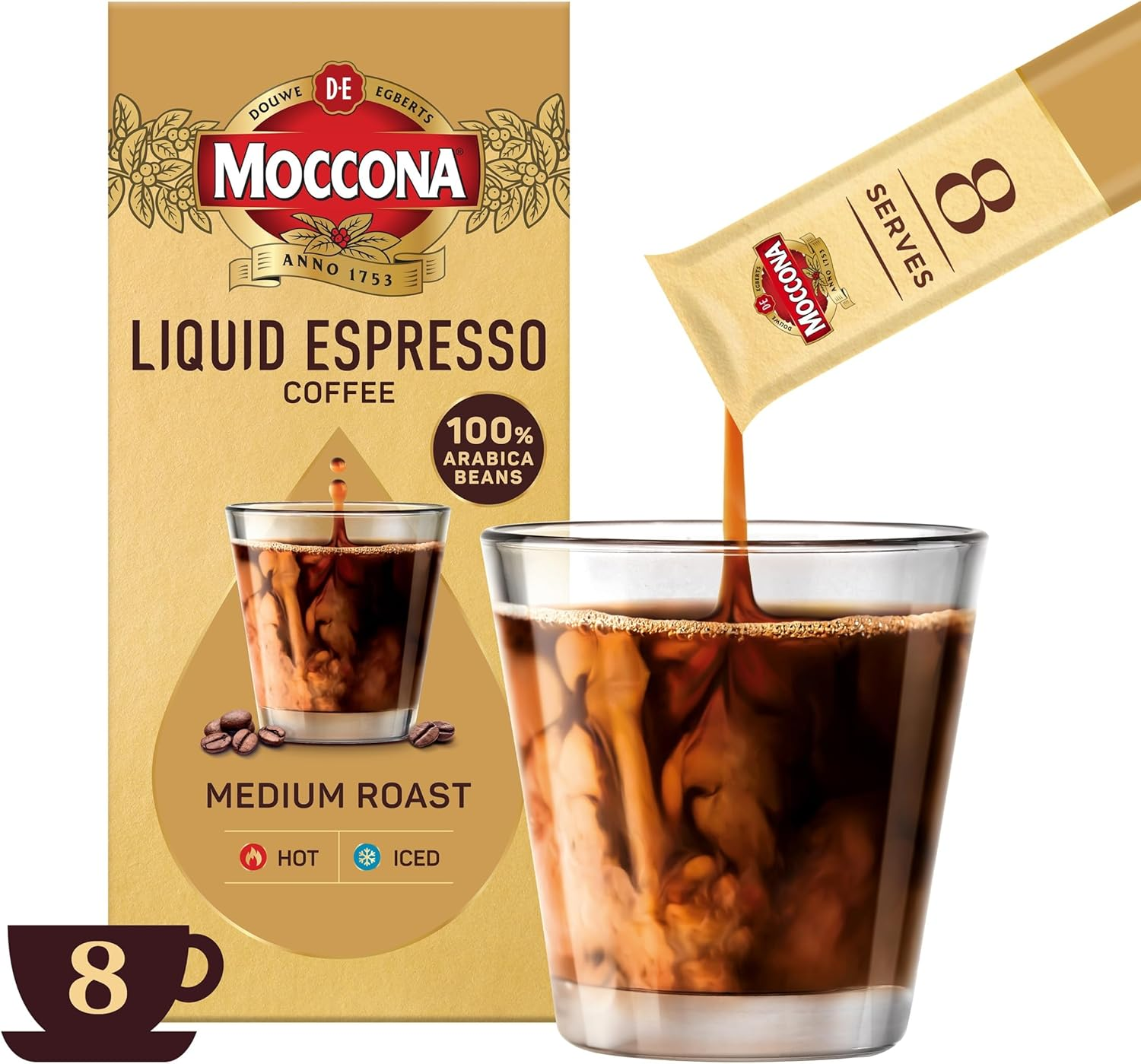 Moccona Liquid Espresso Medium Roast Concentrate 8X 20Ml X10