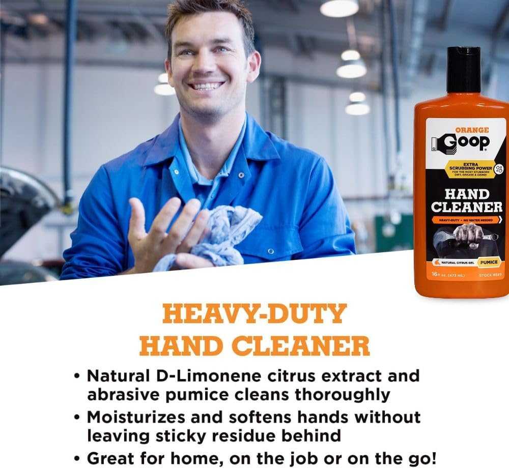 GOOP Orange Liquid with Pumice Multi-Purpose Waterless Hand Cleaner - 16 Oz Flip-Top Bottle image number 1