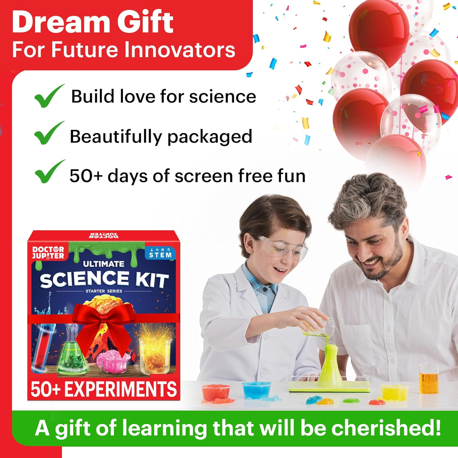 Doctor Jupiter Ultimate Science Kit for Kids Ages 8-12 | Birthday Gift Ideas for 8-9-10-11-12 Year Old Boys Girls | STEM Learning Educational Toys | 50 Experiments Ultimate Starter Series image number 1