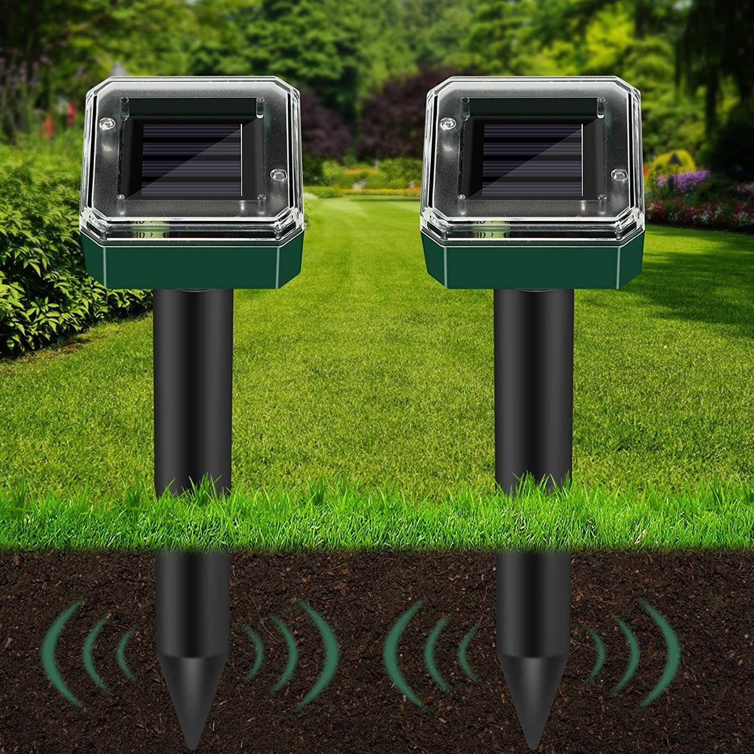 Mole Repeller, Solar Powered Animal Scarer Repellent for Garden, IP65 Waterproof Pest Repeller for Gopher, Vole & Snake, High Sensitive Animal Repeller for Lawn Garden Yards (2Pack) image number 4