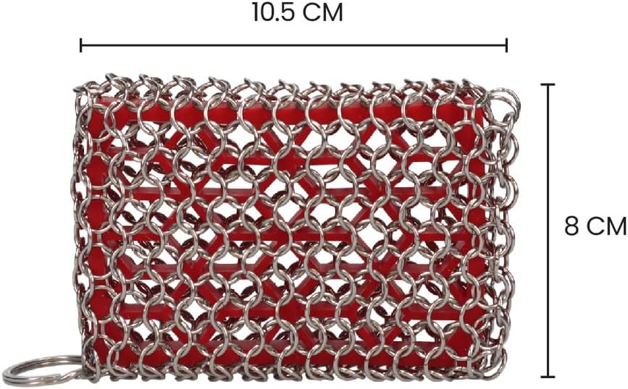 White Magic Chainmail Scrubbing Pad &ndash; Premium Stainless Steel 304, Heavy-Duty Cleaning for Stubborn Residue, Built-In Hang Loop, Dishwasher Safe, Perfect Scrubbing Power for Cast Iron Cookware image number 4