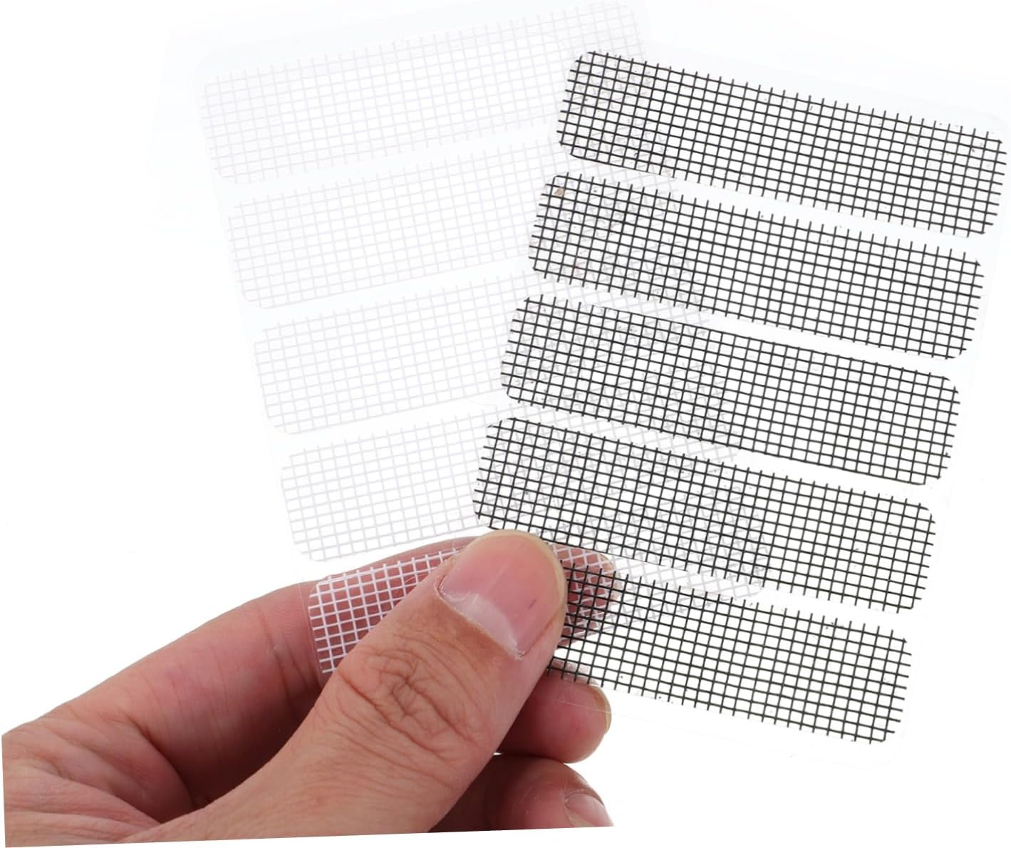ARTIBETTER Window Screen Repair Tape Fiberglass Mesh Sticker 10 Sheets Black and White Pet Reinforced Adhesive for Door and Window Drain Hole Patch Mesh Repair in Home image number 2