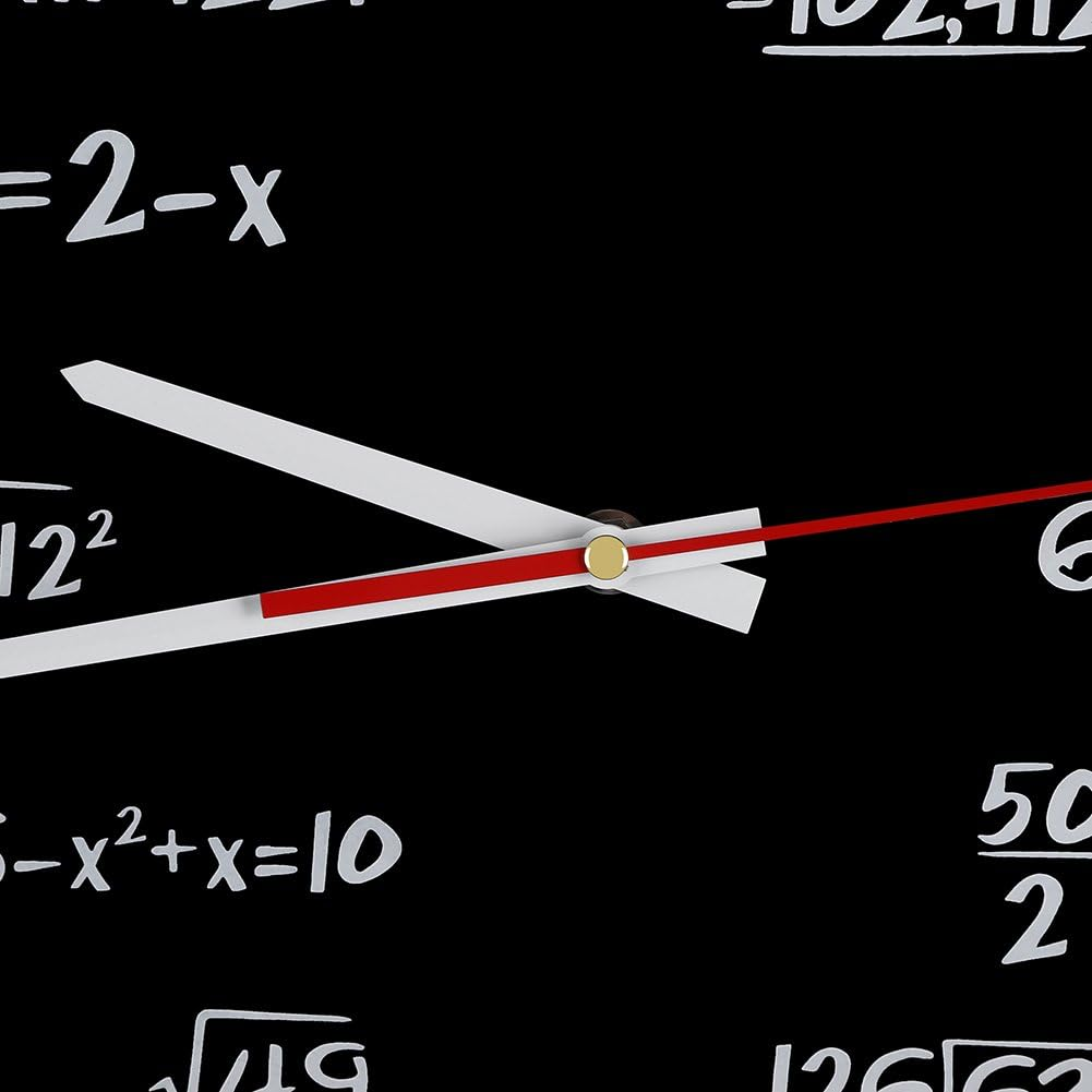 Creative Math Wall Clock Acrylic Funny Mathematical Formulas Clock Pop Quiz Clock Black and White Unique Math Equation Clock for Classroom, Home, Office image number 4