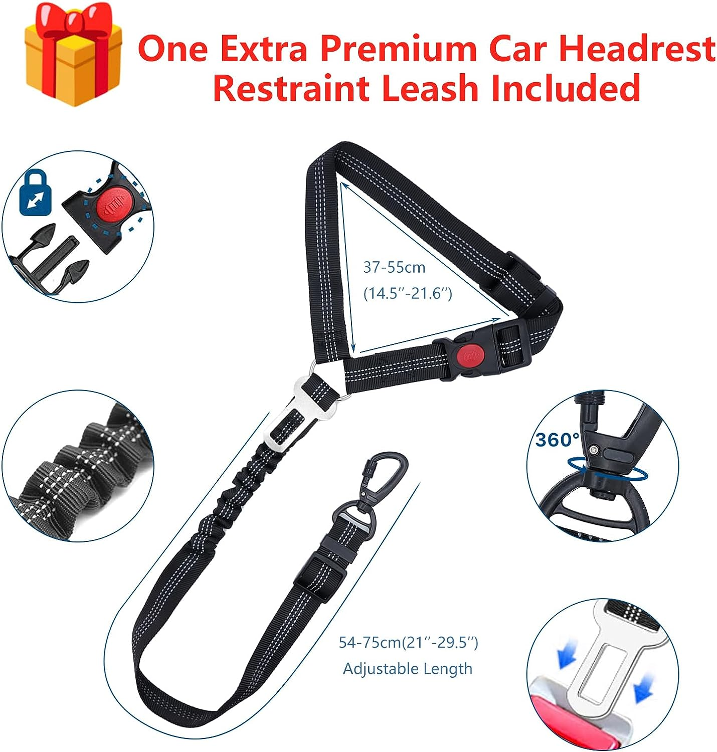 UPET No-Pull Dog Harness, Reflective Heavy Duty Adjustable Escape-Proof Padded Service Dog Puppy Vest for Small, Medium, and Large Dogs Training & Outdoor Walking, Includes 1*Dog Seat Belt.(Blue S) image number 3