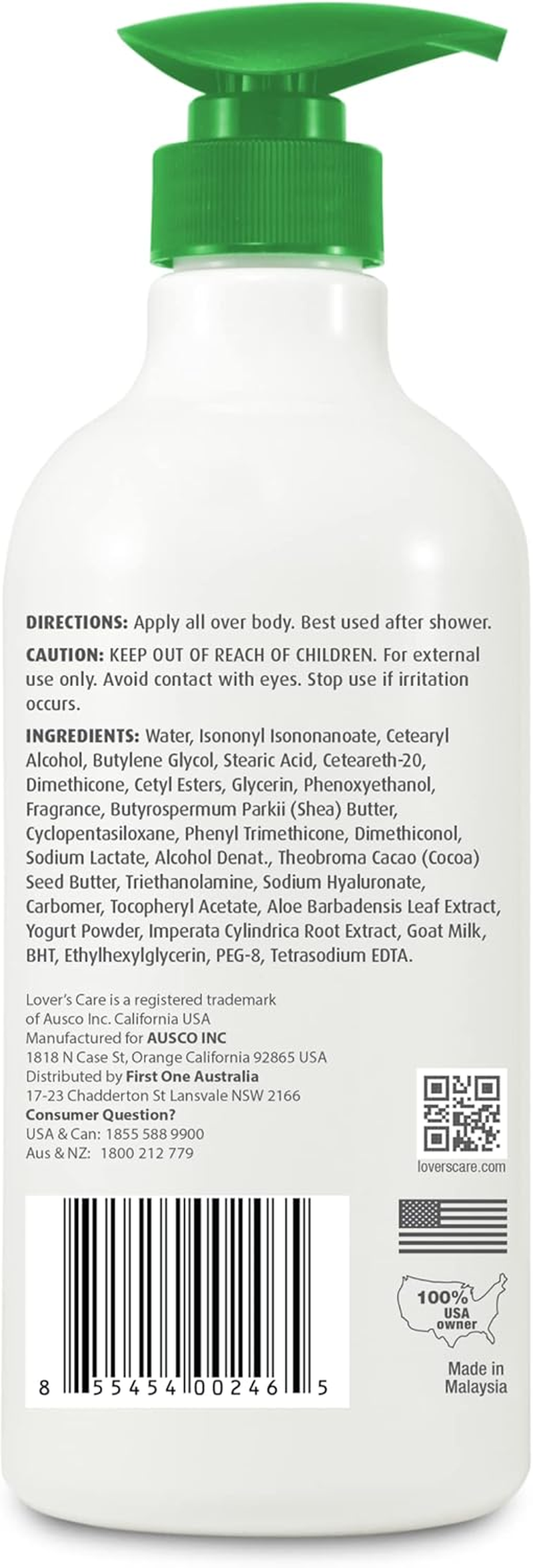 Combo Pack - Lovercare Goat'S Milk Body Wash Aloe Vera 1200Ml -Hand & Body Lotion 800Ml