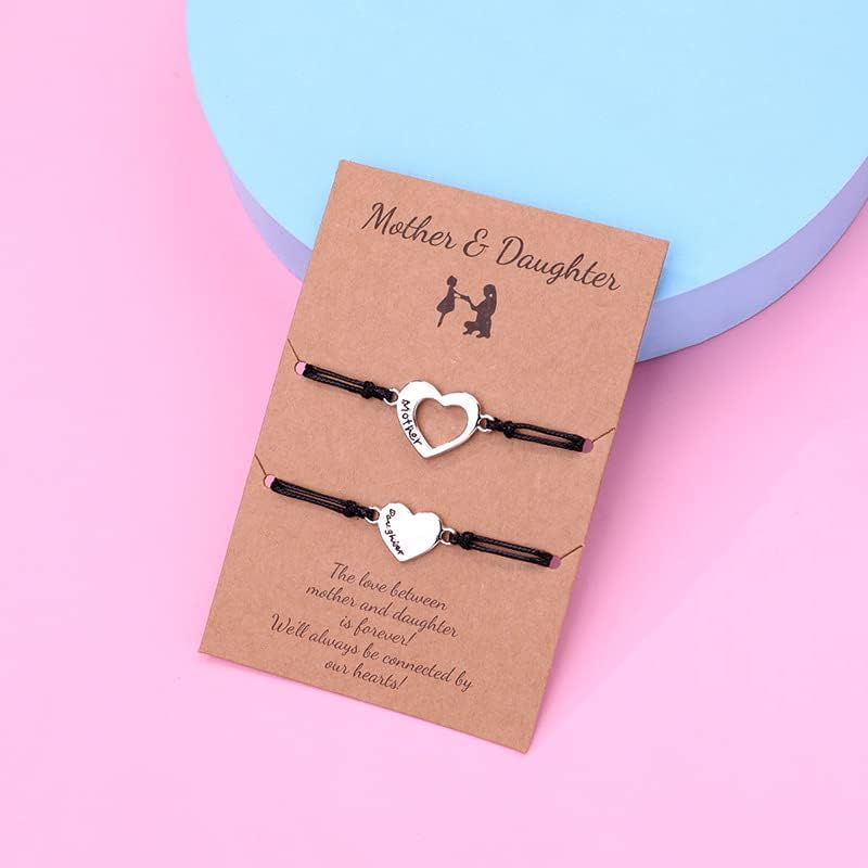 Matching Mother Daughter Heart Bracelets for Mom Daughter Christmas Birthday Gift from Mommy Mom Gifts from Daughters Mommy and Me Bracelets for Girls image number 2