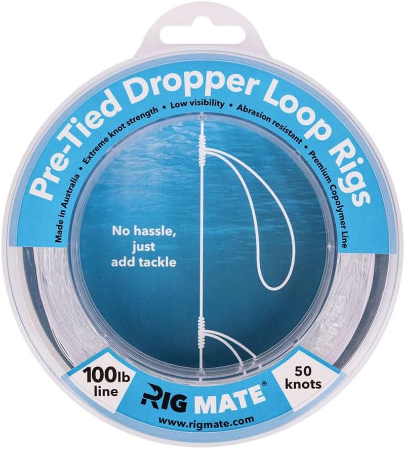 100 Lb Pre-Tied Dropper Loop Rigs. Fishing Line Spool. Loops 18 Inches Apart with 5.5 Inch Loop Size. Perfect for Saltwater & Freshwater Fishing. Perfect for Snapper & Other Bottom Feeding Fish. image number 1
