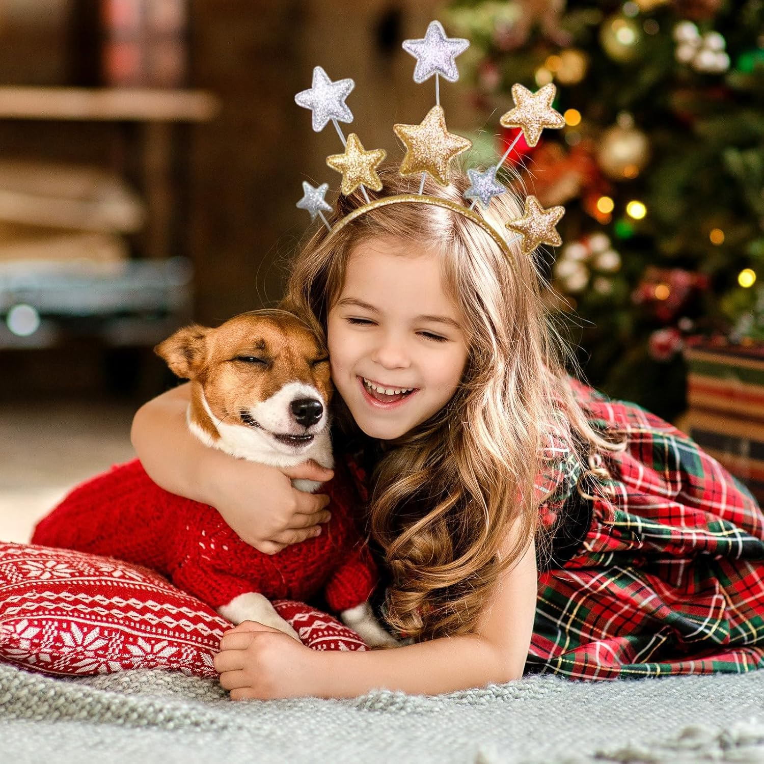 DUOJINSANXI Star Headband, Gold Glitter Star Headpiece, Star Costume Adult, Star Headbands for Women, Christmas Star Hairband, Holiday Birthday Party Festival Headwear Hair Accessories for Girls image number 6