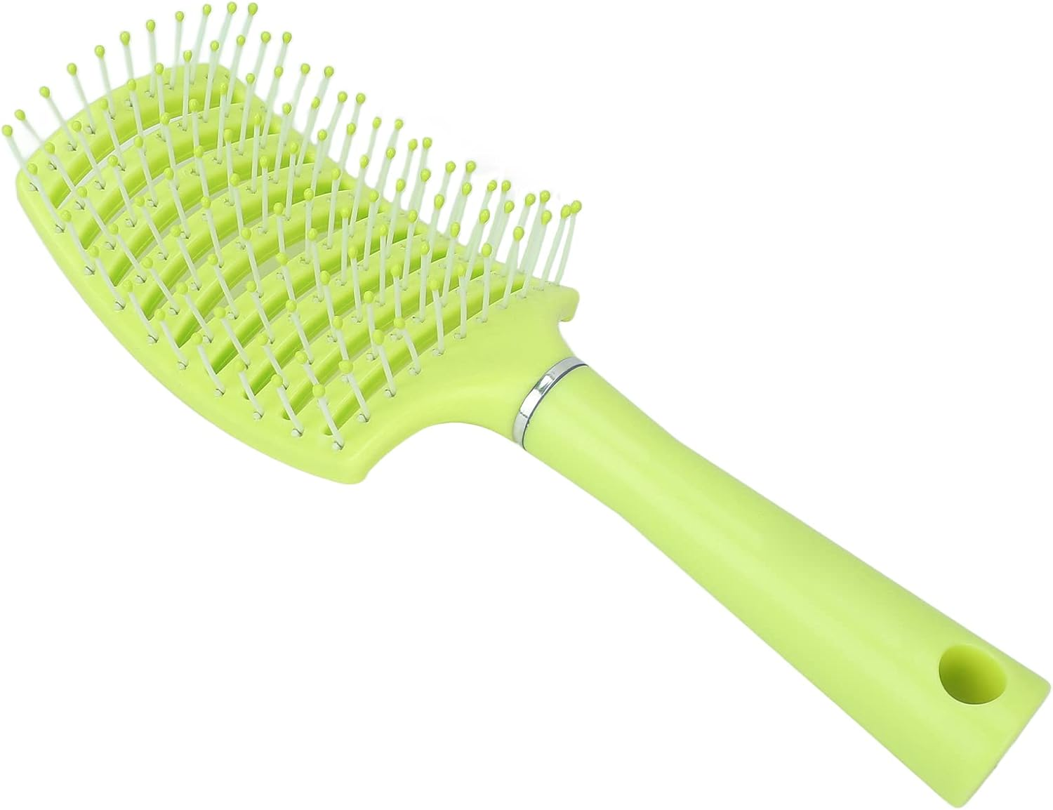 Hair Brush, Vented Scalp Massage Paddle Hair Brush Styling Tool for Hair Salon for Home Travel Fluorescent Yellow image number 6