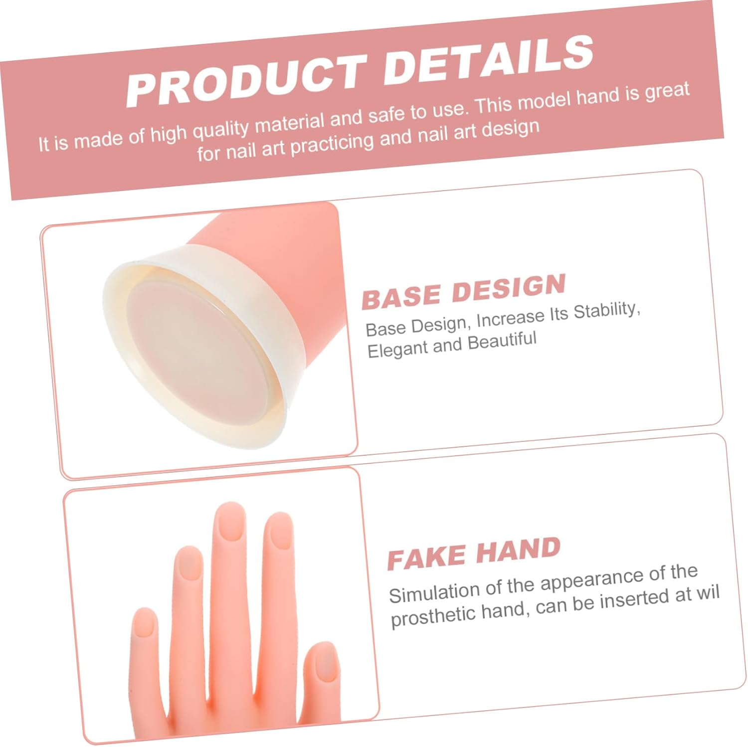 Gogogmee Flexible Manicure Practice Hand Model Nail Art Fingers Training Tool Reusable Fake Hand image number 5