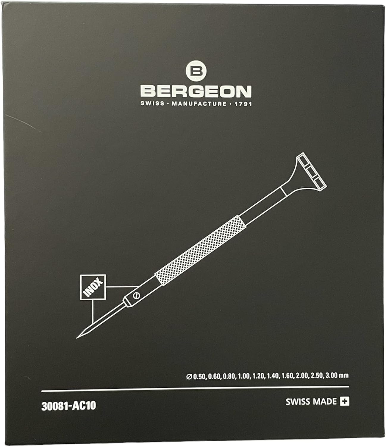 BERGEON 30081-AC10 Set of 10 INOX Watchmaker Screwdrivers in Wooden Box Tool image number 2