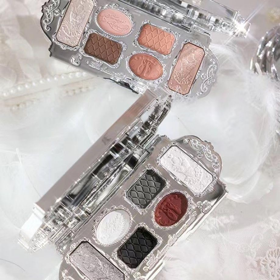 Flower Knows Swan Lake Ballet Eyeshadow Palette Delicate Matte Glow Waterproof 6-Color Glitter Eyeshadow Palette (C02) - C02 image number 5
