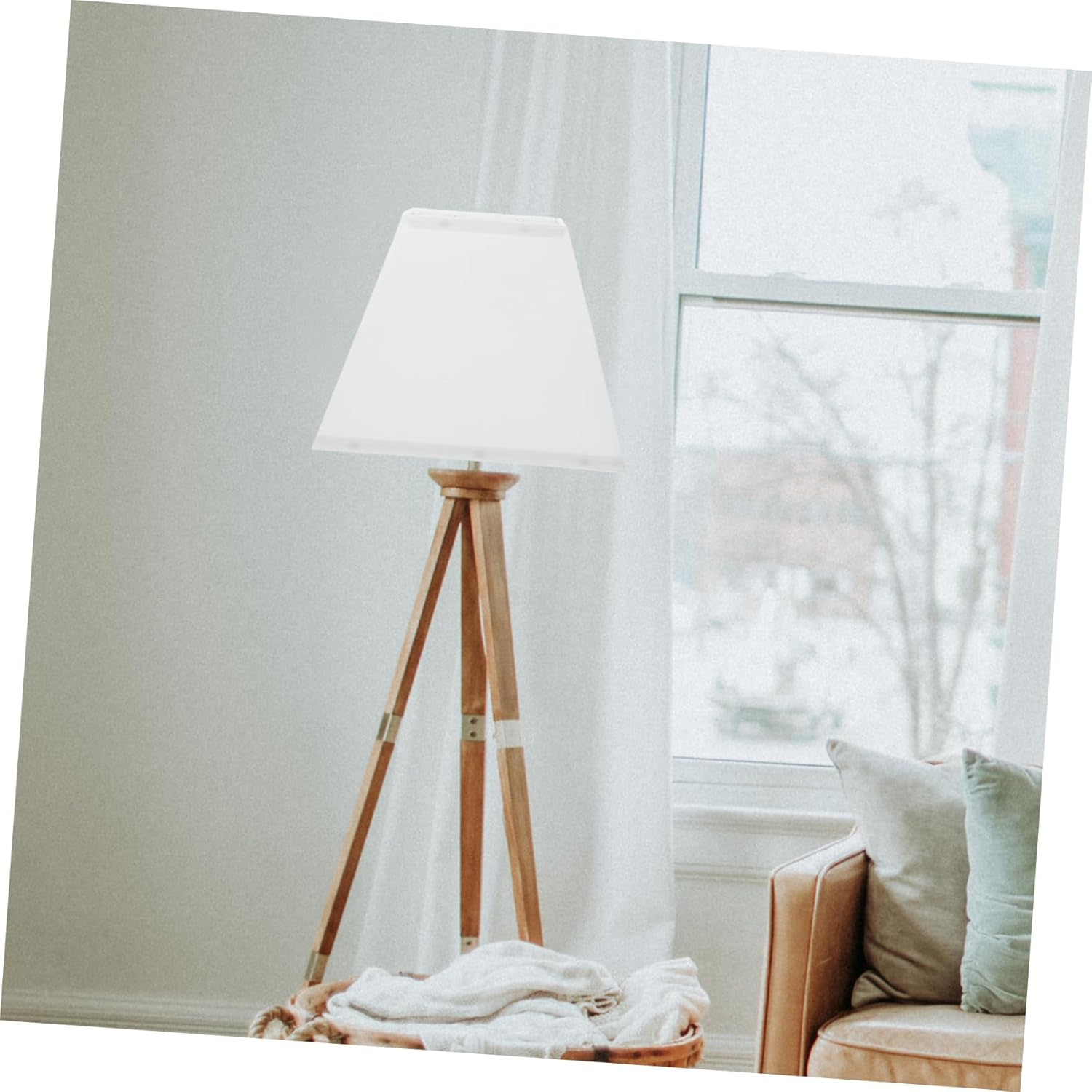Toddmomy Vintage Fabric Lampshade White Trapezoidal Replacement Lampshade for Table Floor Lamp Robust Easy to Assemble Lamp Cover for Living Bedroom Versatile Light Decoration