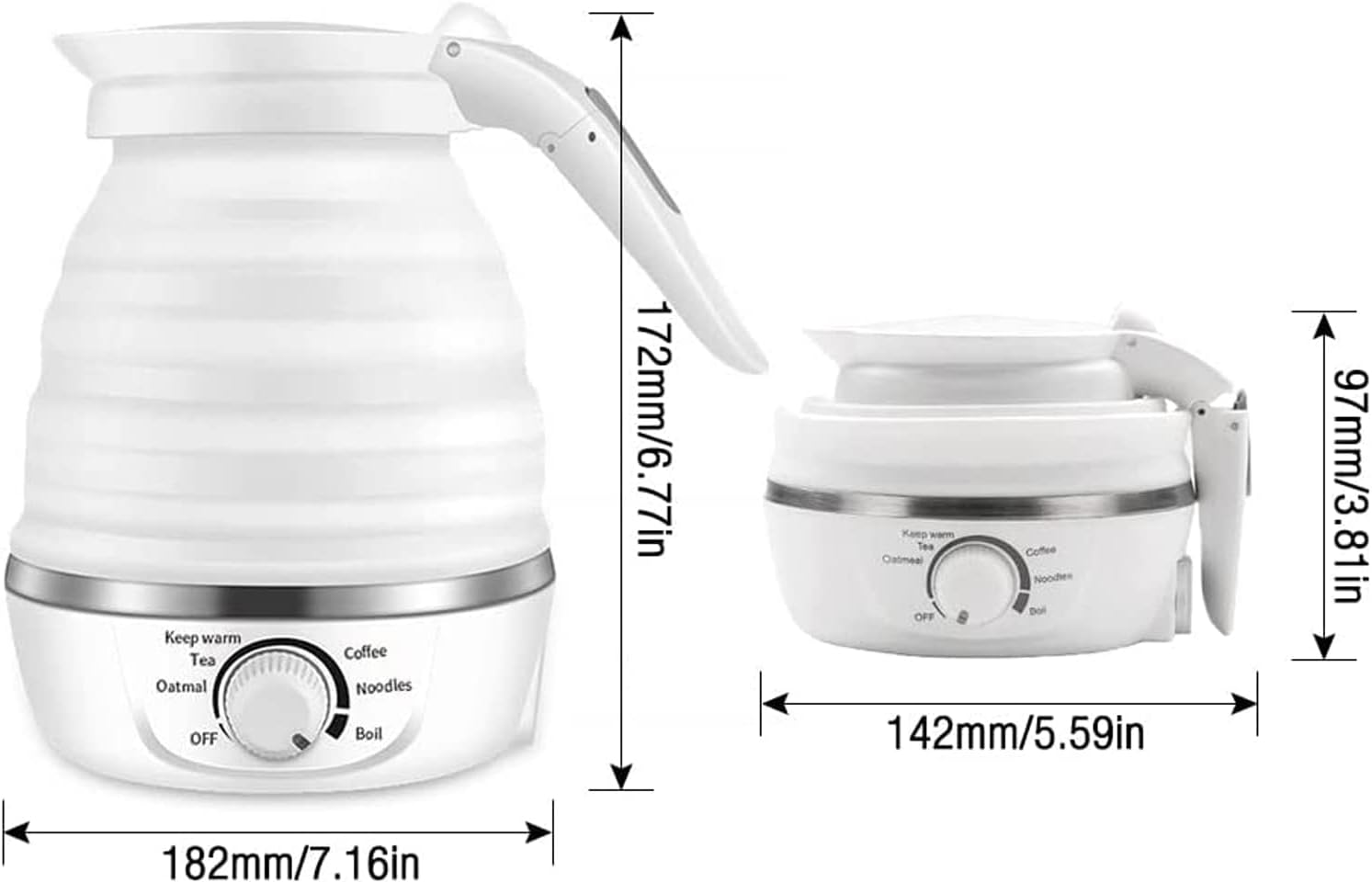 Portable Folding Electric Travel Kettle, Automatic,Mini Water Kettle and Sunbeam Kettle.Perfect for Travel, Camping, or the Office.