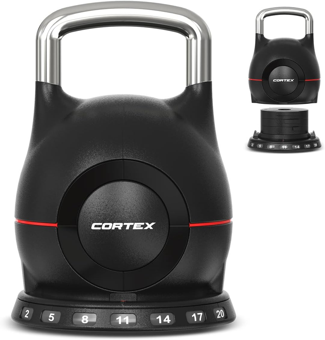 CORTEX 7-In-1 Revolock Quick Adjust 2Kg - 20Kg Kettlebell Revolutionary Fast Twist-Lock System for Easy Weight Adjustments Ergonomic Grip Handles Superior Locking Mechanism User Friendly Steel Weights image number 2