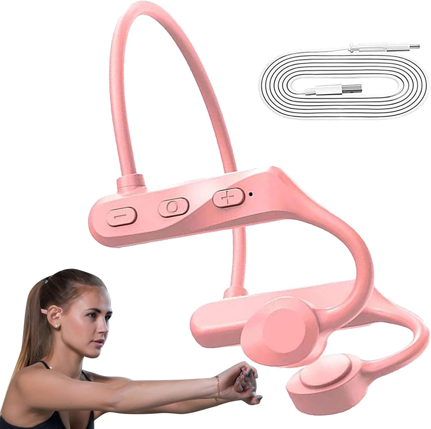 Conduction Earbuds Wireless Headset Bluetoth Audio Sweatproof Waterproof Stereo Open-Ear Outdoor Fitness Jogging Biking Climbing Hands-Fre Running Gym Training Sports Drive Riding Mobility Commuting - Green image number 2