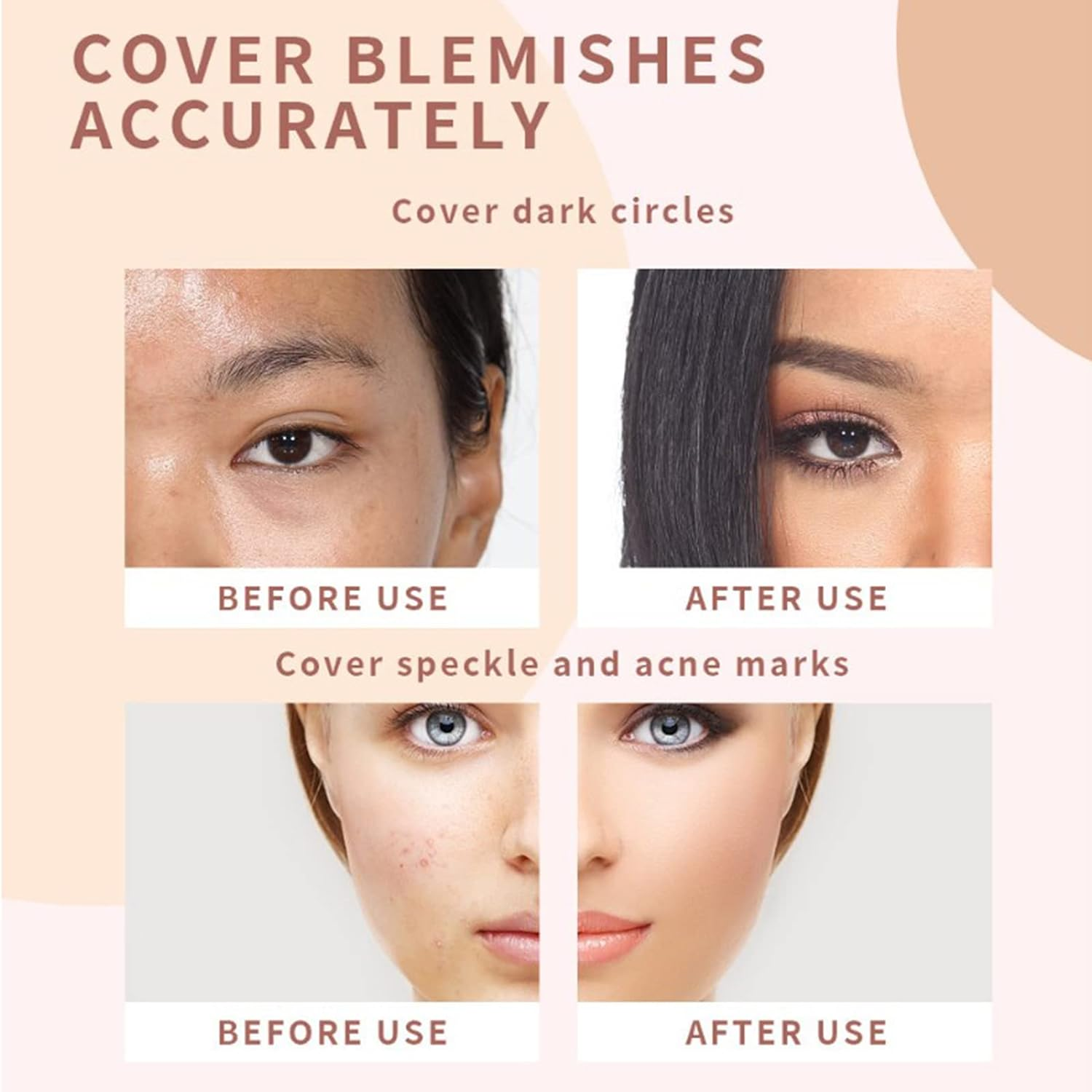 Professional Makeup Cream Contour Palette, MKNZOME 12 Colours Concearler Full Coverage & Makeup Brush Set Contour Concearler Palette Contouring Face Make up for Women Girls - 5 image number 6