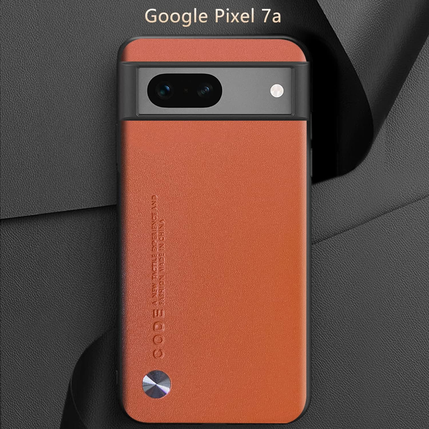 Puxssul for Google Pixel 7A 5G Case, Soft TPU Faux Leather Case, Extremely Lightweight Ultralight Camera Protection Leather Case for Google Pixel 7A 5G (Orange) image number 2
