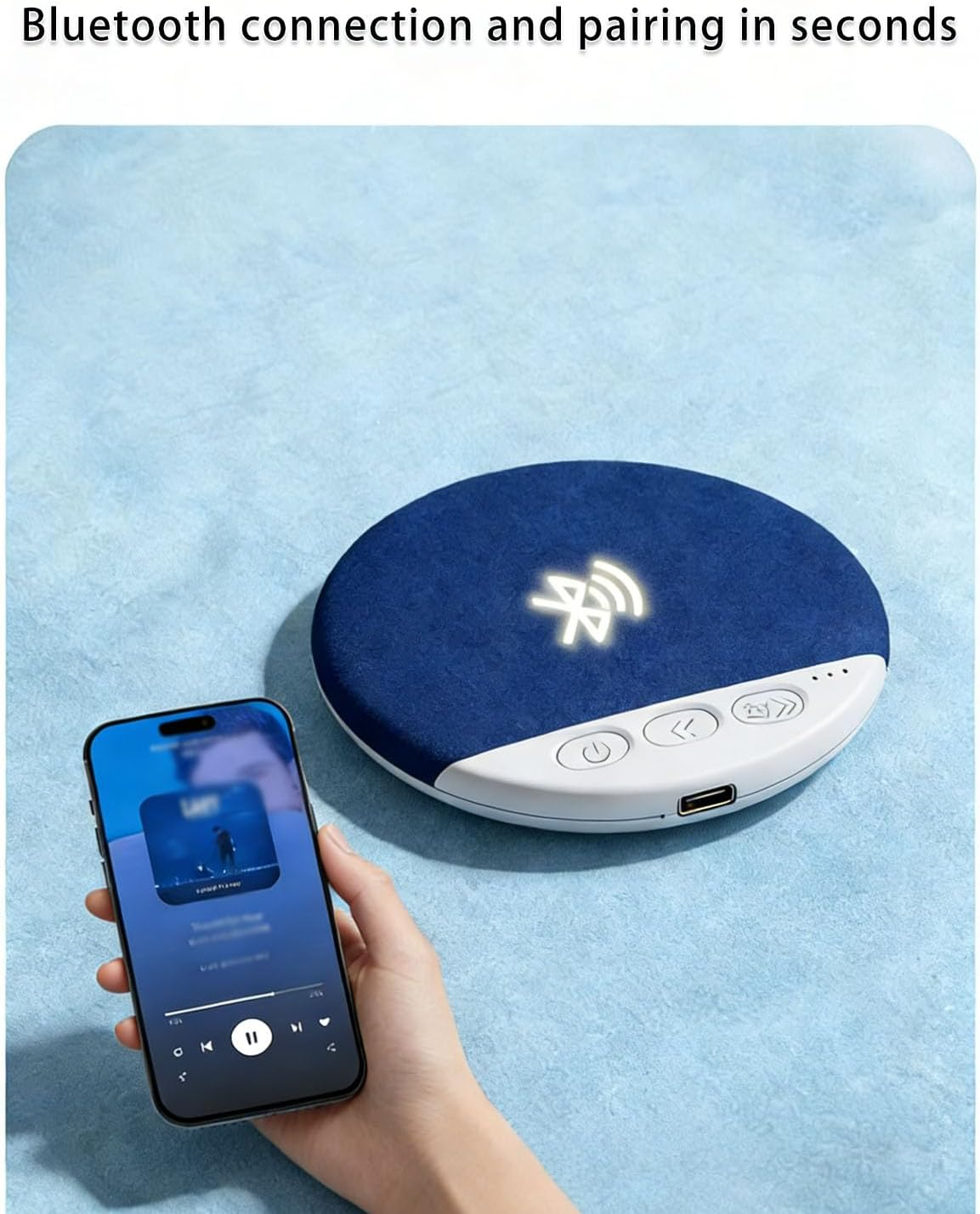 Pillow Speaker for Sleeping, Private Listening under Your Pillow, Pillows Speaker Bluetooth with White Noise, Sleep Sound Machine,Scheduled Shutdown,Bluetooth 5.4,Long Battery Life,12Mm Design (2PCS) - 1Pc image number 7