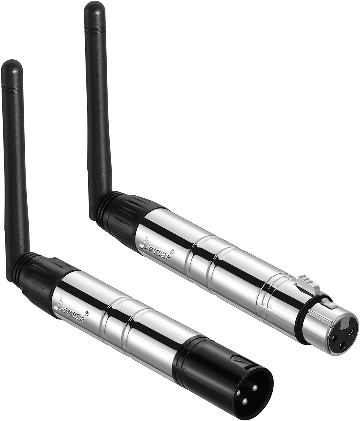 Donner 2PCS DMX512 DMX Dfi DJ 2.4G Wireless 1 Receiver with Light Dome& 1 Transmitter Stage Lighting Control (Silver) image number 2