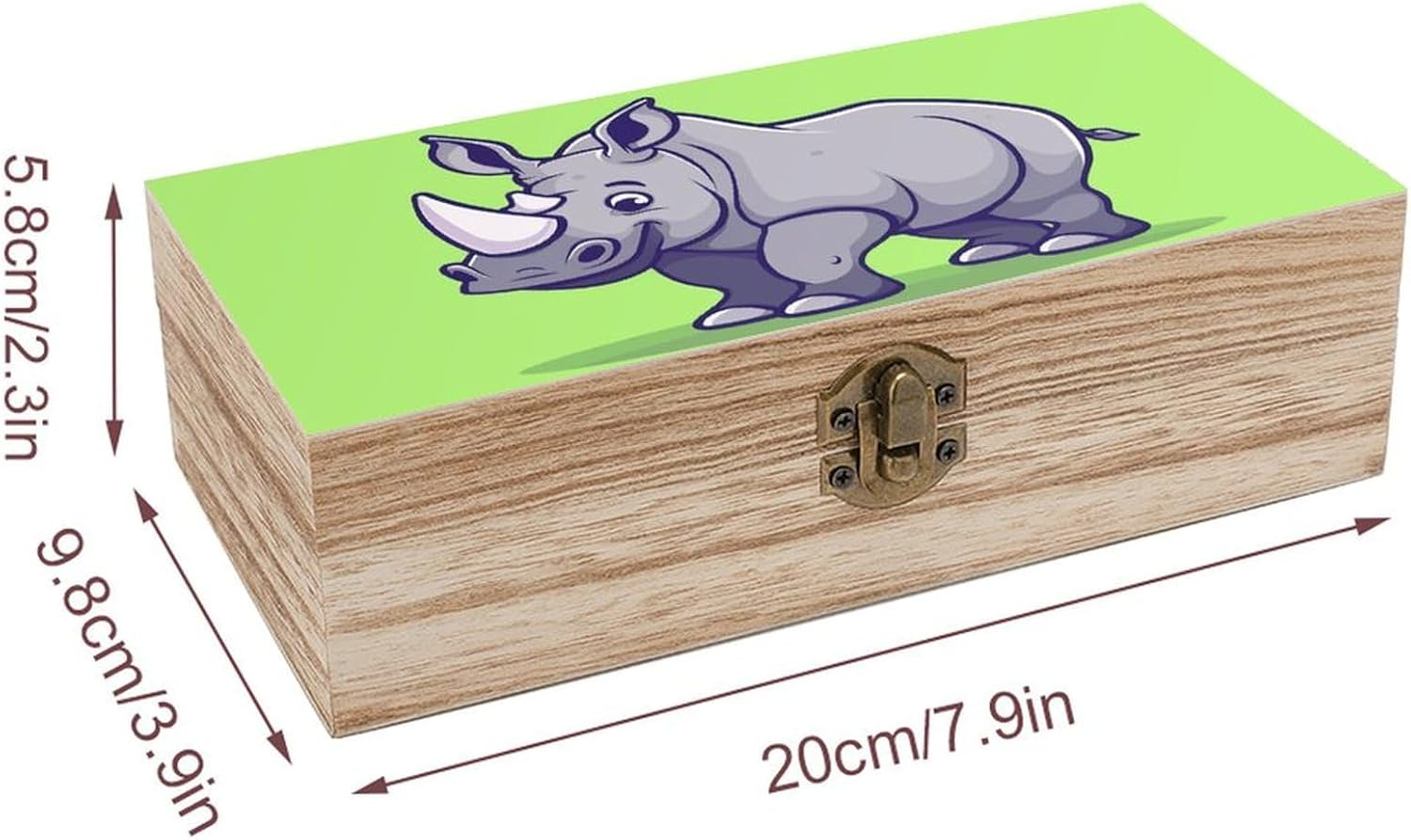 Happy Rhino Wooden Box Wood Wedding Keepsake Boxes with Lids Small Decorative Boxes Lightweight Wooden Memory Storage Box for Crafts Keepsakes Jewelry Photo Letter Storage image number 4