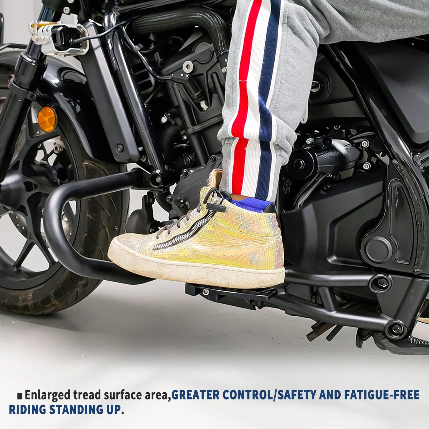 Motorcycle CMX1100 CM1100 Wide Foot Pegs Pedal 21-23, Aluminium Foot Rest Footrest Footpeg Extension Enlarge Step Board Extender for H.Onda Rebel CMX 1100 CM 1100 2021 2022 2023 image number 5