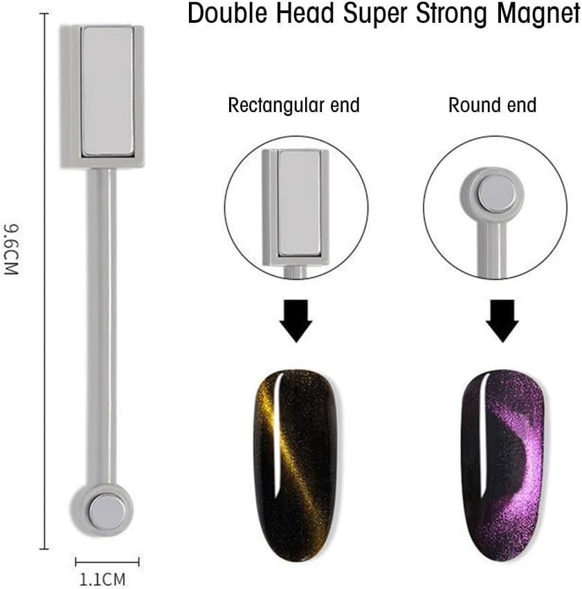 Xinyee 6Pcs Nail Magnetism Tool Set with Double Headed Flower Design Nail Pens Strong-Magnet Stick Cats Eye Effect Gel Tools for Professional Use Home DIY image number 1