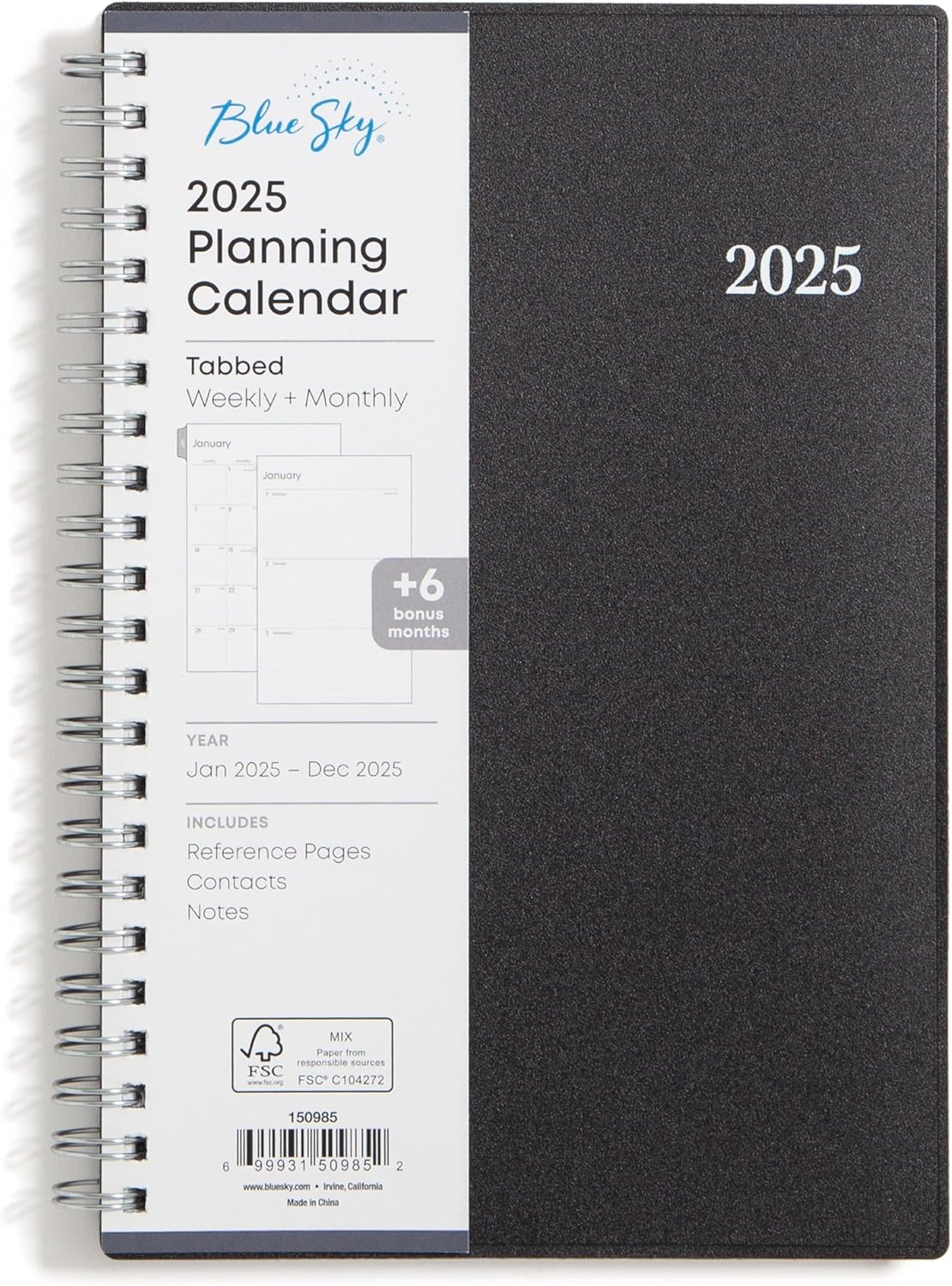 Blue Sky 2025 Weekly and Monthly Planner Calendar, Includes January 2025 - December 2025, 5" X 8", Flexible Cover, Laminated Tabs, Wirebound, Enterprise image number 4