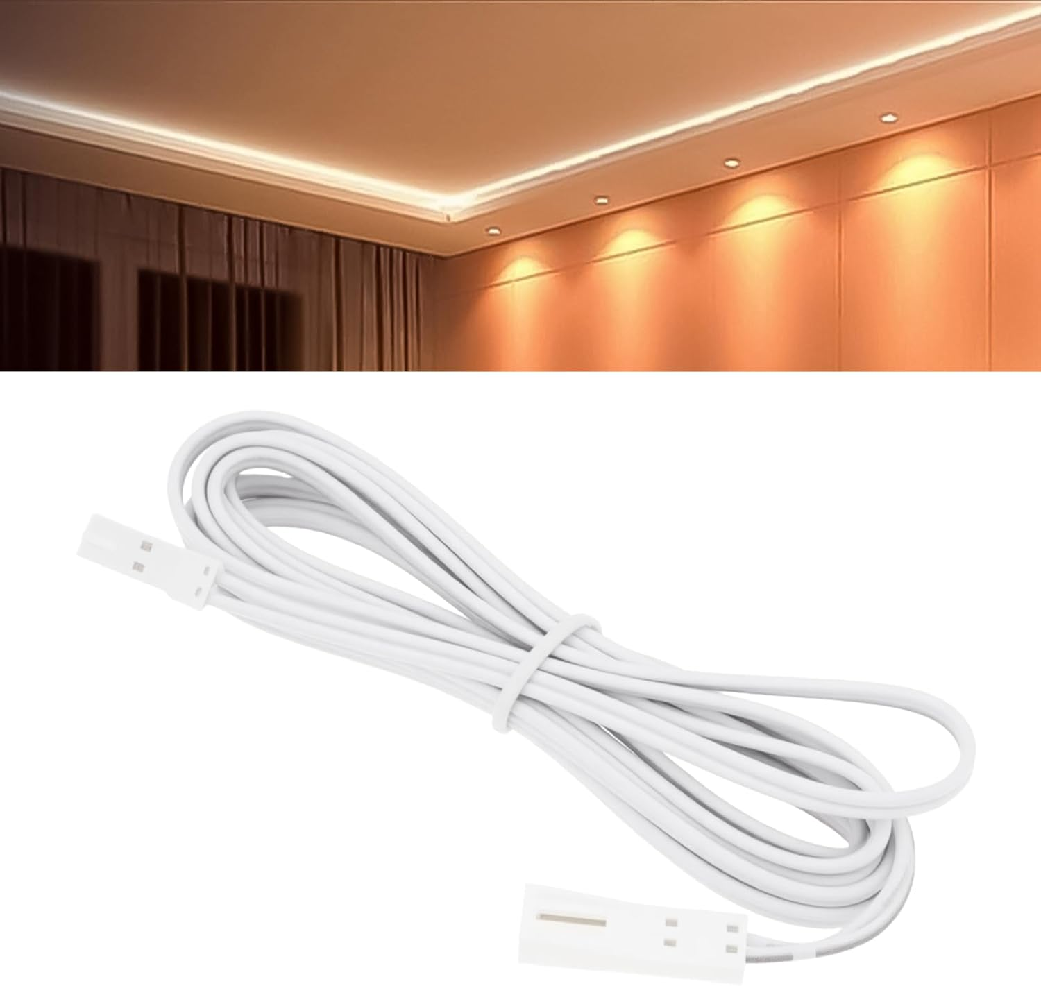 SING F LTD 4Pcs 2Pin LED Extension Cable 2M Length for Kitchen Light White image number 5