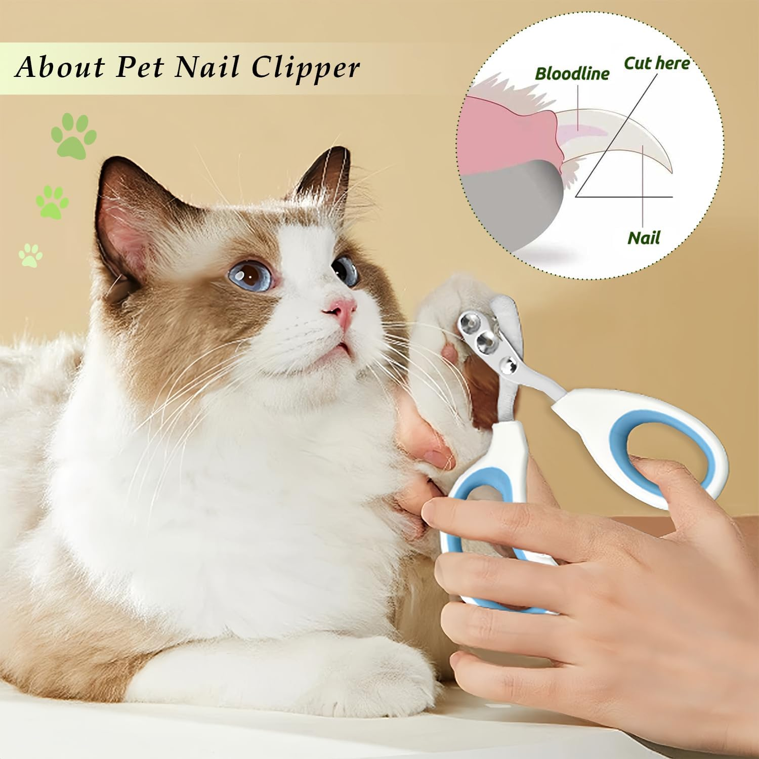 Cat Brush for Shedding with Pet Nail Clippers, 3 in 1 Cat Grooming Brush Set, Self Cleaning Cat Grooming Shedding Brush Suitable for Long & Short Haired Cats Dogs (With Pet Nail Clippers) image number 6