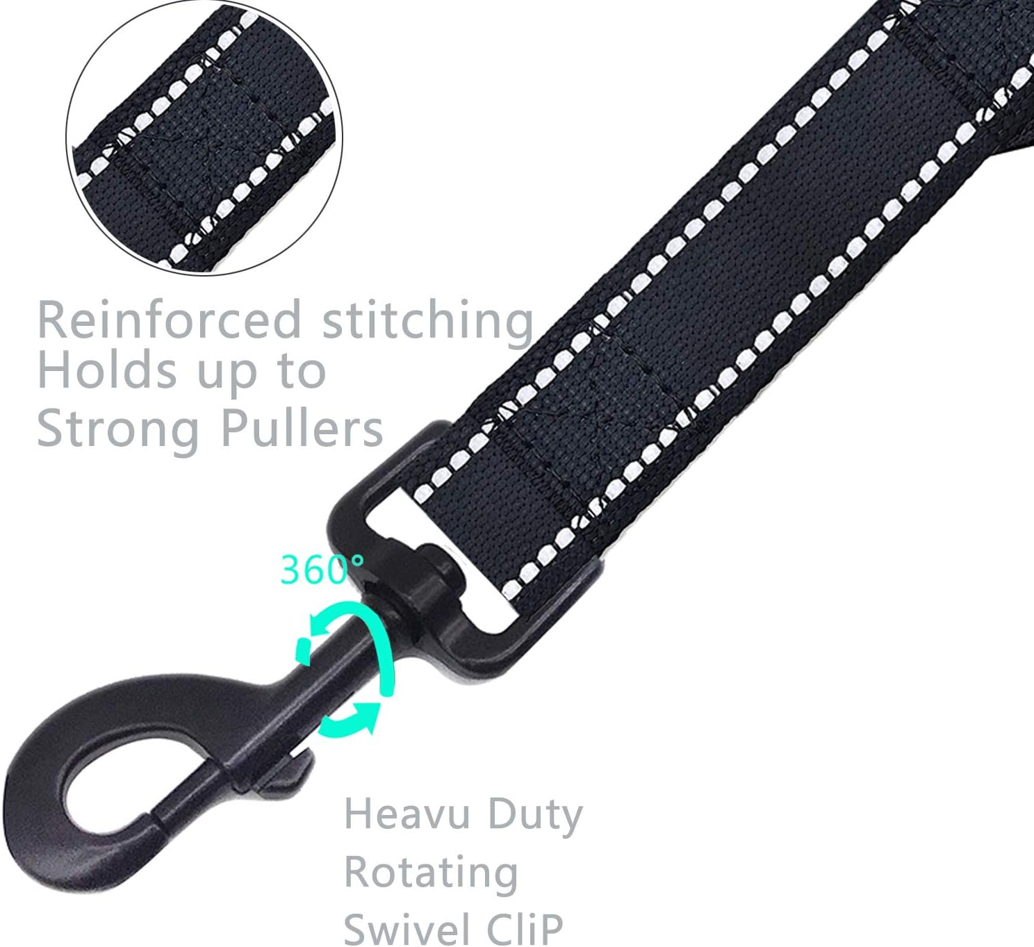 CHMETE Heavy Duty Dog Leash with Comfortable Padded Handle Reflective Training Dog Leashes for Medium Large Dogs up to 80Lbs (25&rdquo; Short Dog Leash) image number 3