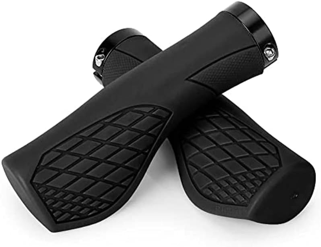 Bike Grips - Single Lock-On Bike Handle Grip | Non-Slip Comfort Mountain Ergonomic Bike Grips for Mountain Bike E-Bike Hybrid City Commuter Bikes