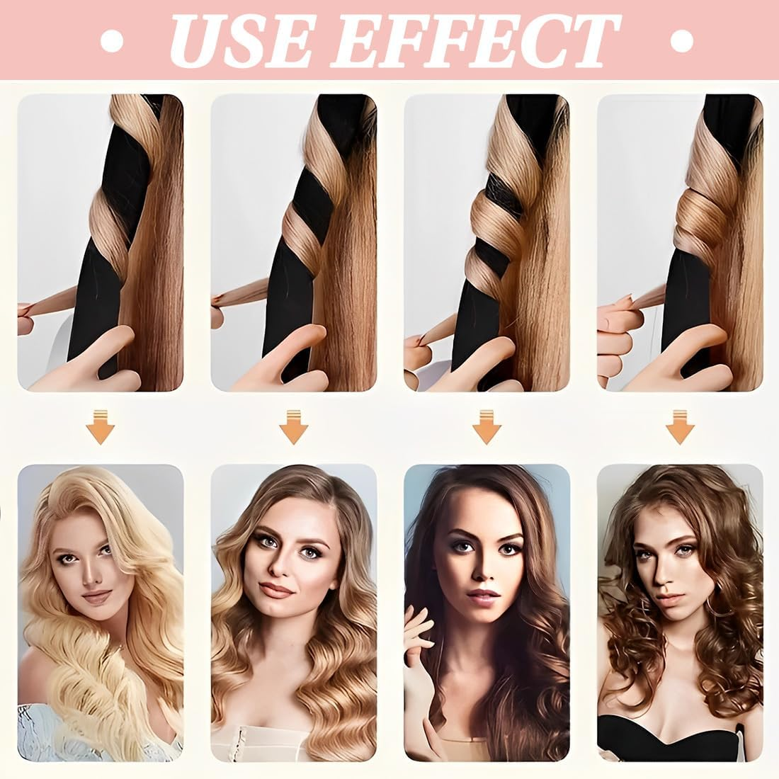 XUZOPIM Silk Heatless Curling Band, Curls without Heat, Overnight Curler, Hair Curler, DIY Hair Curling Band, Comes with Hairpin, Hairstyle Set for Long, Medium Hair image number 1