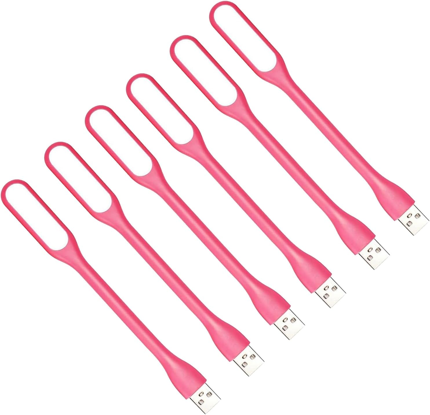 Jieruideng Mini USB Light, Flexible LED Lamp Portable Night Light for Computer Power Bank, Laptop, Notebook USB Keyboard Reading Light-6 Pack (Blue)
