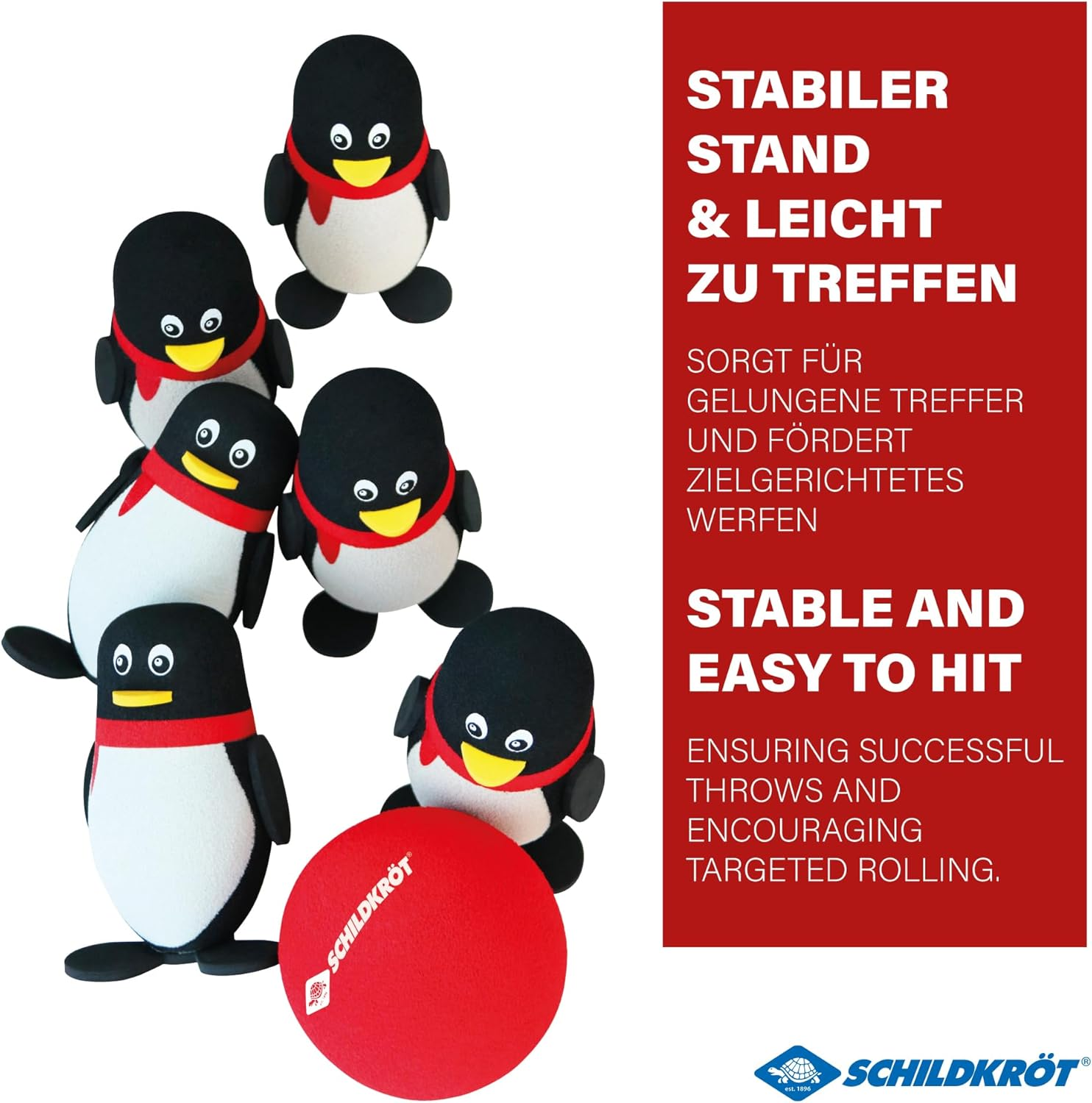 Schildkr&ouml;t Fun Sports Schildkr&ouml;t Funsports Set, for Indoor and Outdoor, 6 Penguins with a Stable Stand and a Soft Bowling Ball, 970303 image number 6