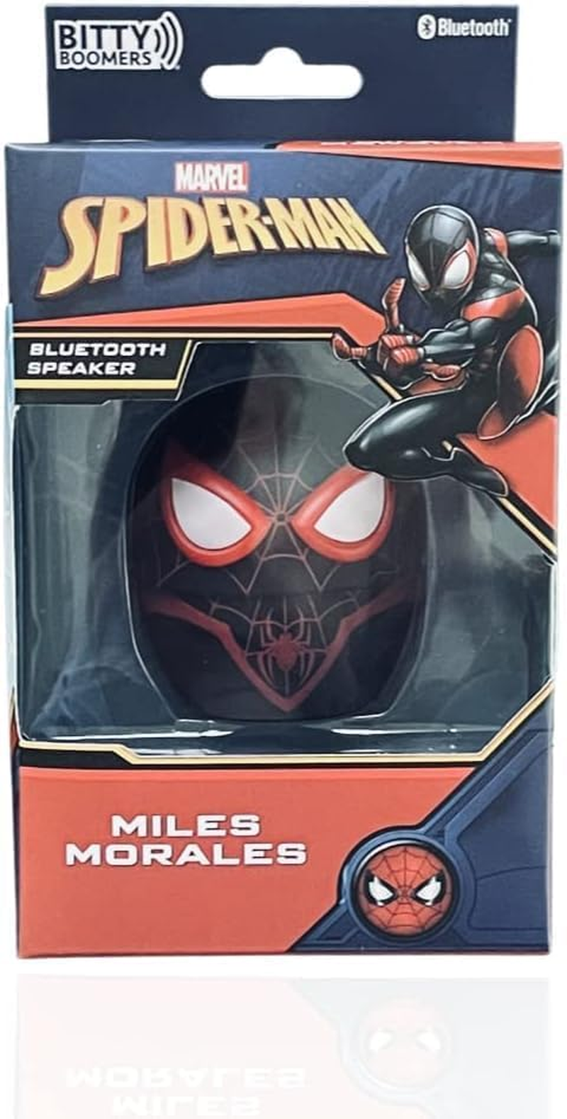 Bitty Boomers Marvel Spiderman Miles Morales Mini Bluetooth Speaker - Portable 3W Wireless Speaker with 9M Range, 4Hrs+ Battery & Stereo Pairing - for Kids, Travel & Spider Verse Fans image number 3