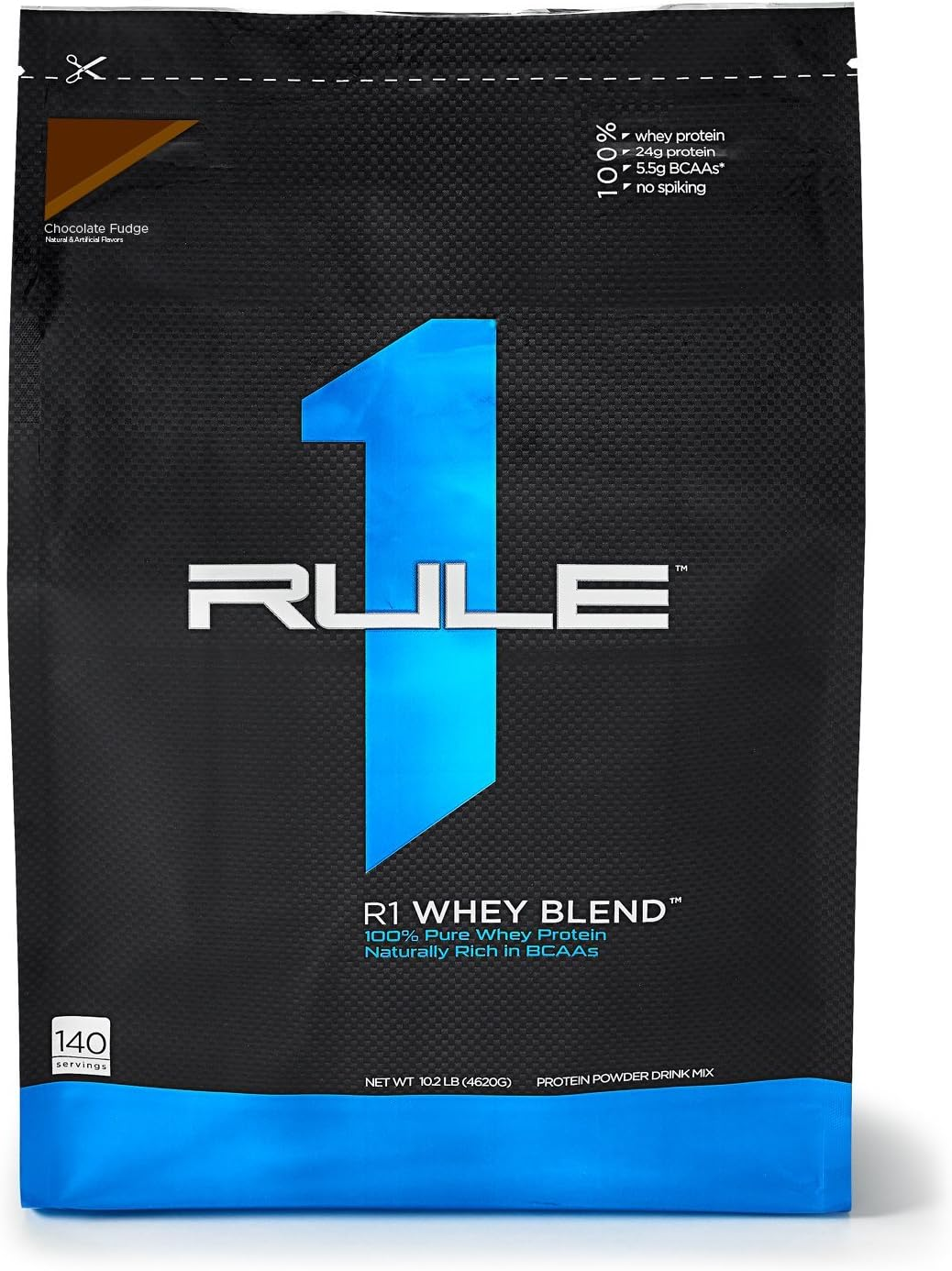 Rule1 R1 Whey Blend 140 Servings, Chocolate Fudge, 4.5 Kilograms image number 1