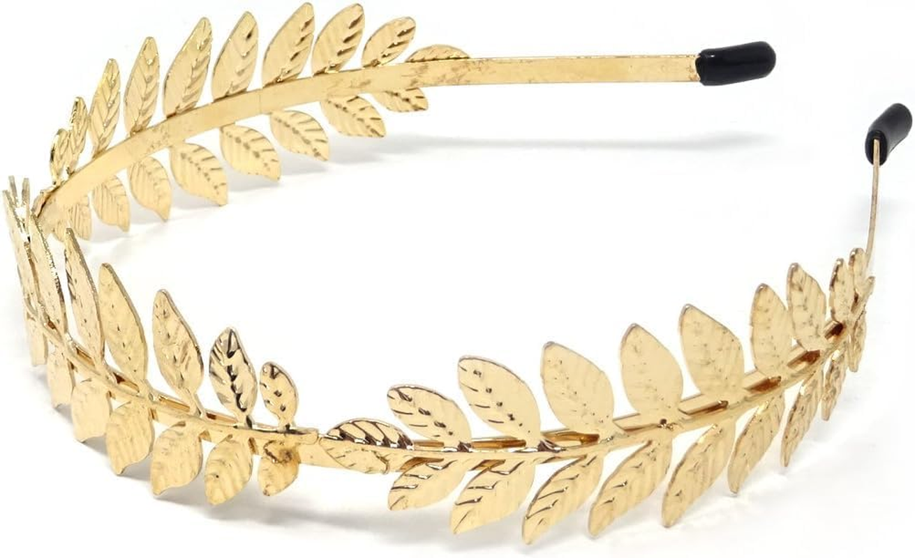 2PCS Dainty Leaf Tiara Headband for Bridal and Roman Goddess Style image number 4