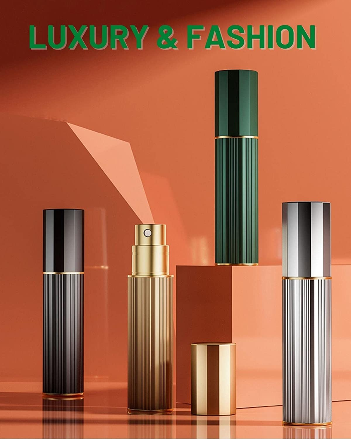 BRARIOS Perfume Atomizer Portable Refillable - 10Ml Travel Spray Bottle Nano Mist Bottom-Filling Mini Atomiser Pocket Size Cologne Dispenser for Women and Men (Silver, 10Ml) image number 4