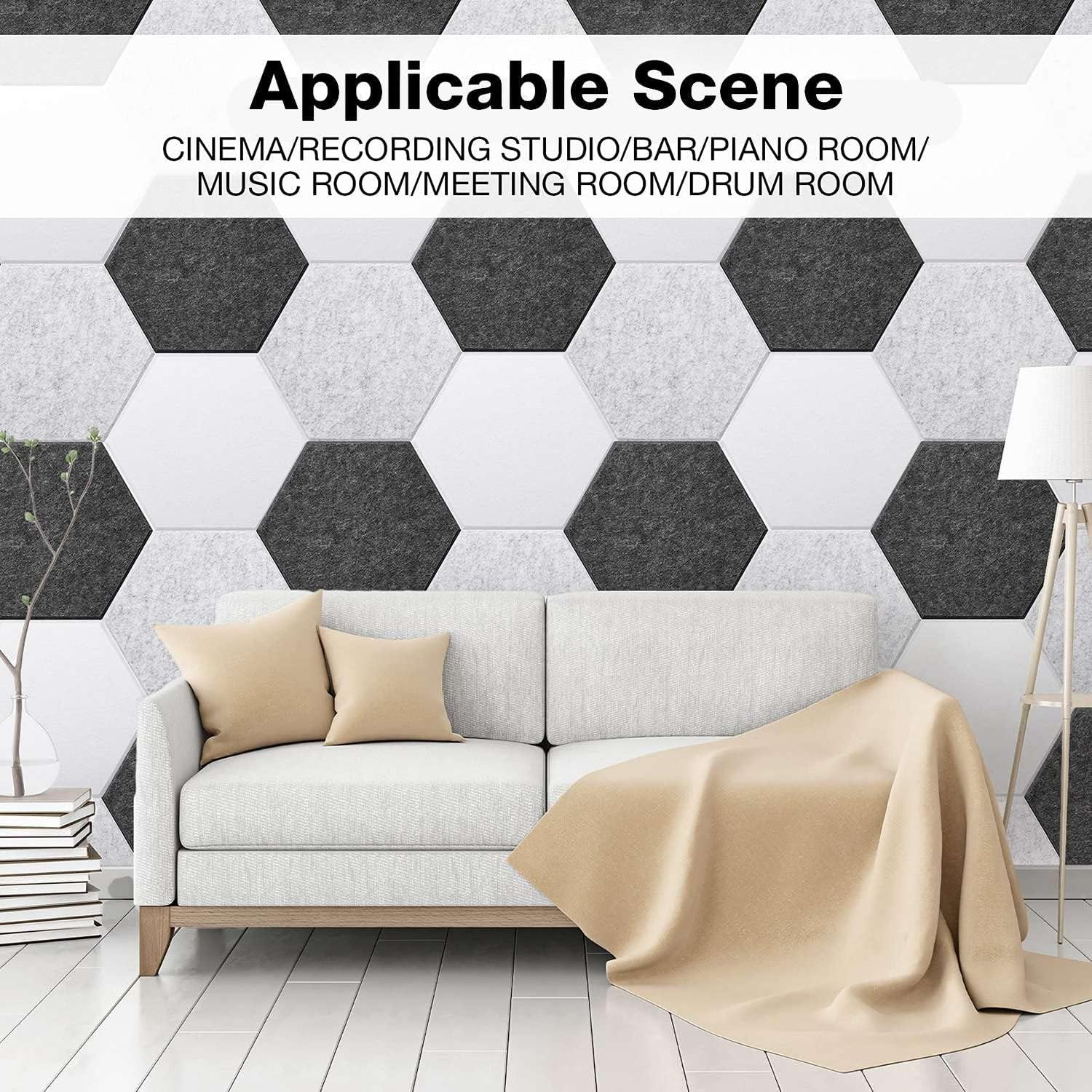 18 Pcs Acoust Insulation Panel Sound Absorbing Acoustic Sound Proof Panels Hexagonal Acoustic Panel for Sound Insulation &Acoustic Treatment image number 2
