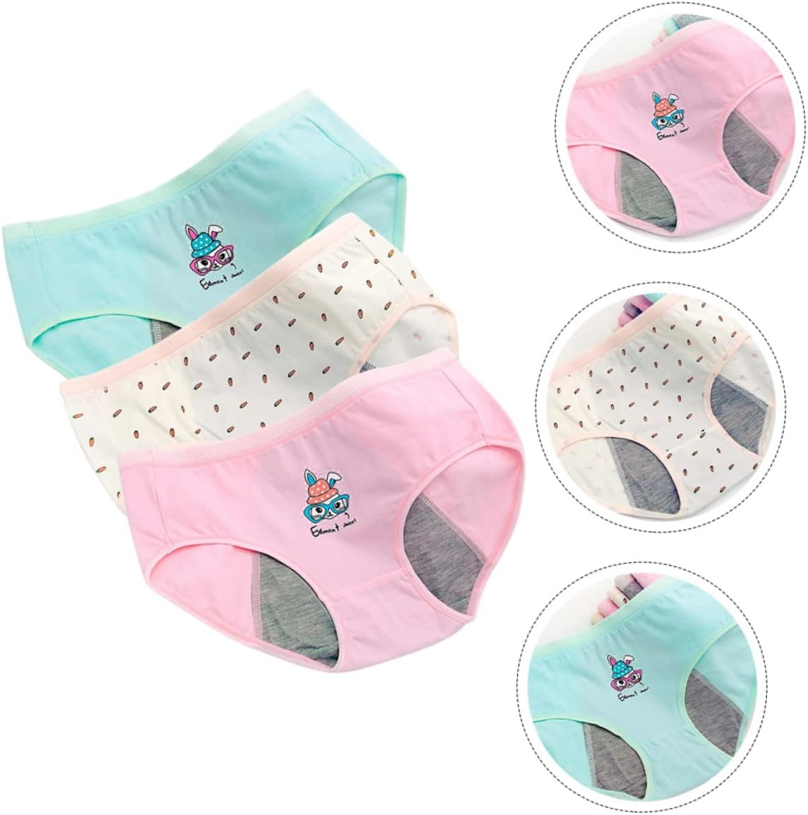 FOMIYES 3Pcs Women'S Leak Underwear Sanitary Pants Breathable Period Underpants